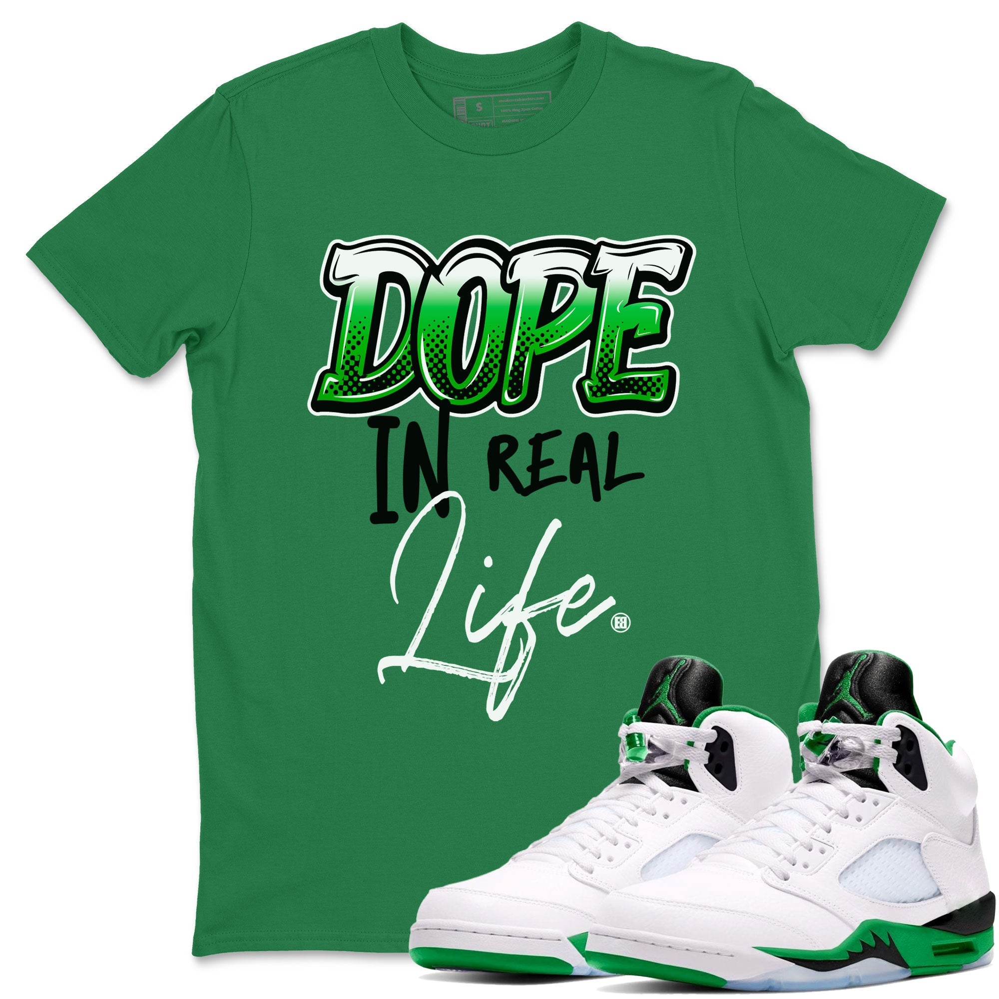 Jordan 5 Retro Lucky Green shirt to match jordans Dope In Real Life sneaker tees 5s Lucky Green Drip Gear Zone unisex cotton Kelly Green 1 crew neck shirt