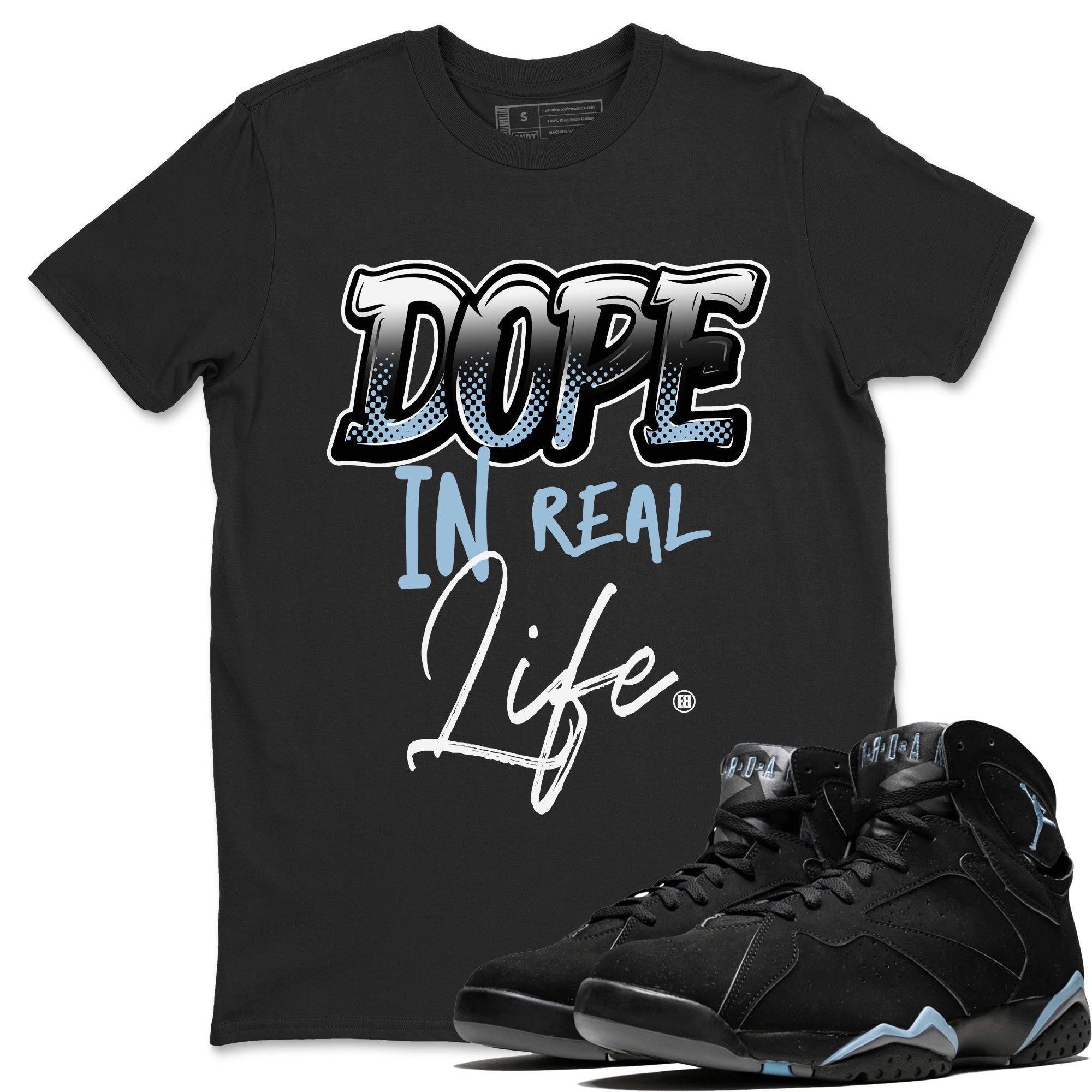 Air Jordan 7 Chambray Sneaker Match Tees Dope In Real Life Streetwear Sneaker Shirt AJ7 Chambray Drip Gear Zone Sneaker Matching Clothing Unisex Shirts Black 1