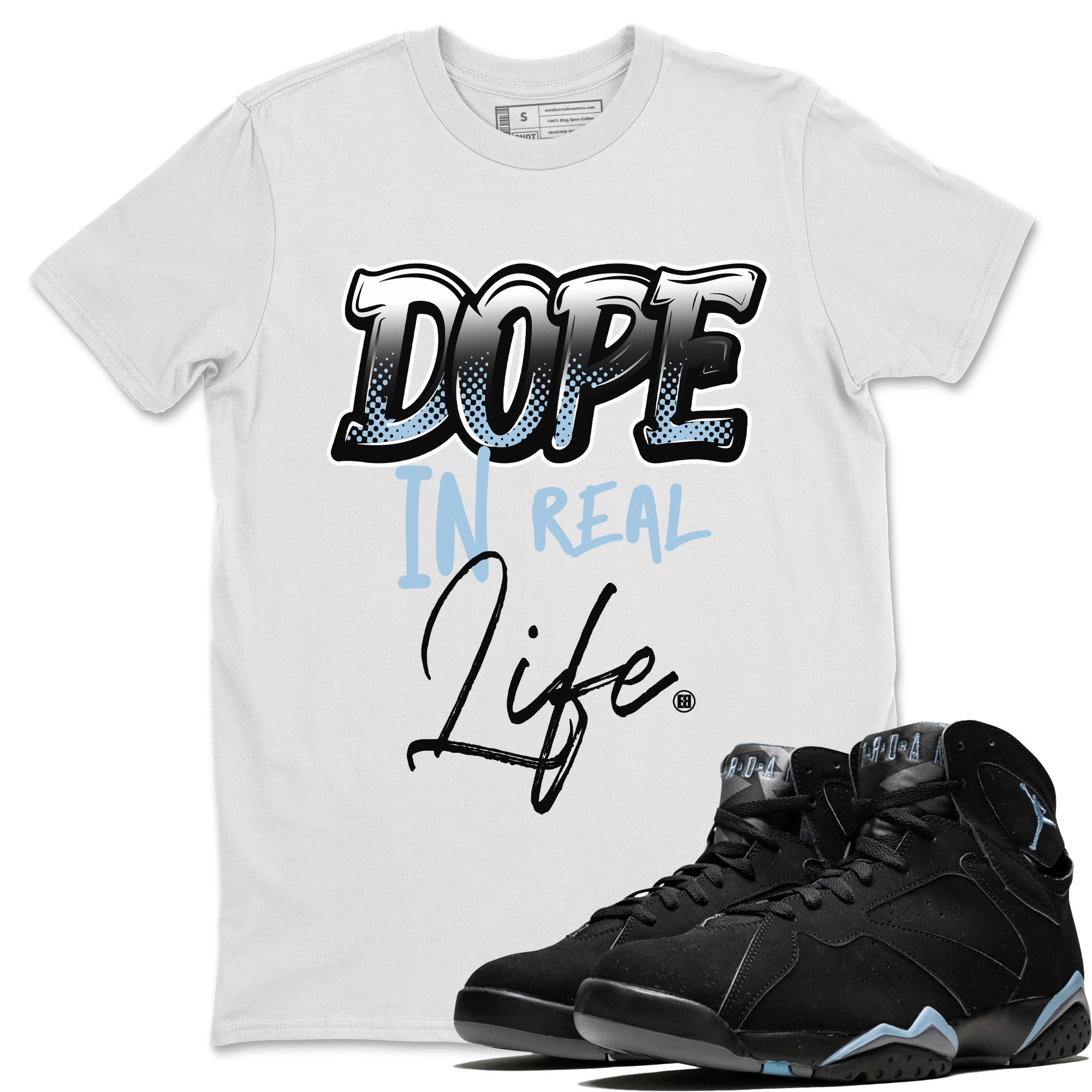 Air Jordan 7 Chambray Sneaker Match Tees Dope In Real Life Streetwear Sneaker Shirt AJ7 Chambray Drip Gear Zone Sneaker Matching Clothing Unisex Shirts White 1