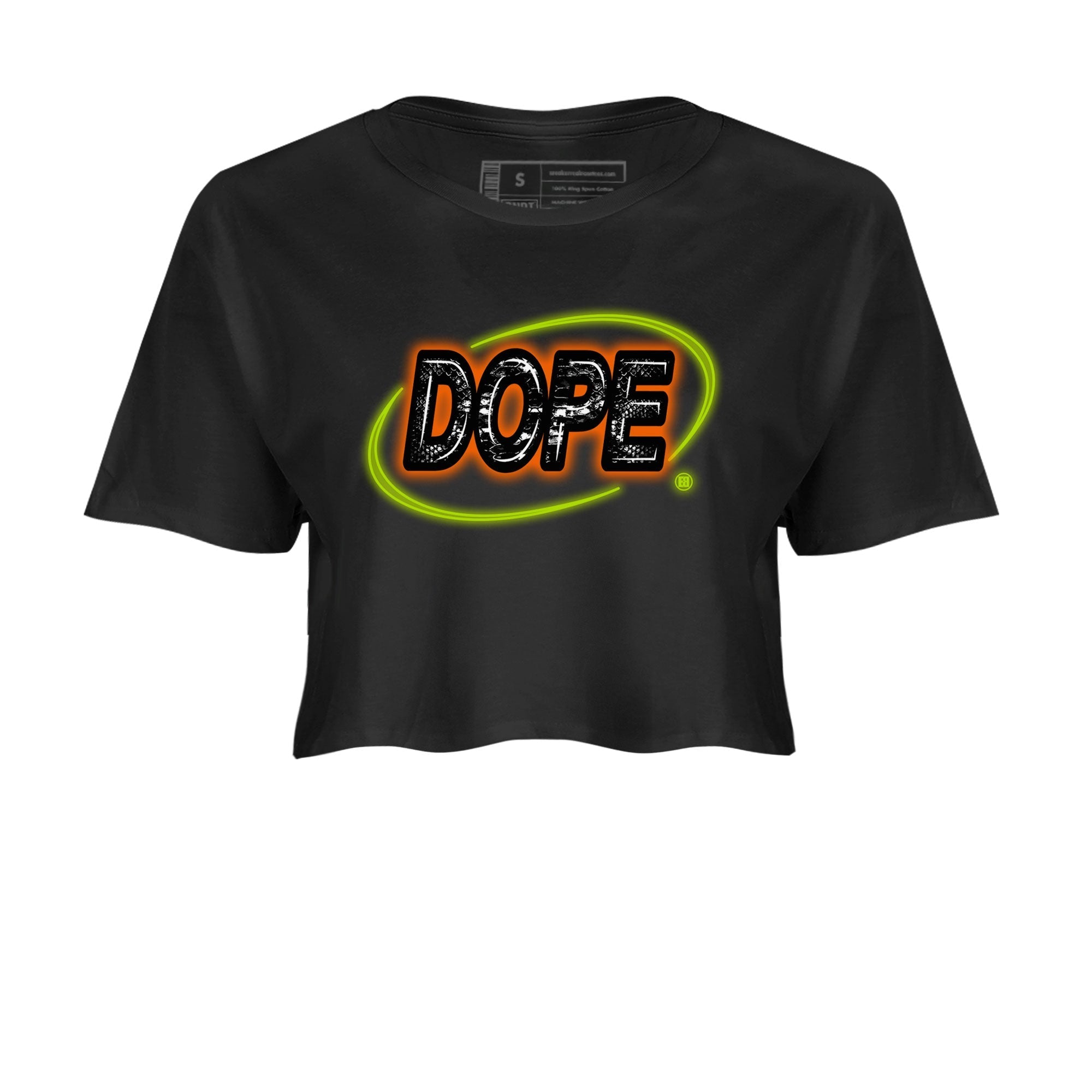 Nike Dunk Mid Halloween shirt to match jordans Dope Neon Sign sneaker tees Dunk Mid Halloween Drip Gear Zone Black 2 Crop T-Shirt