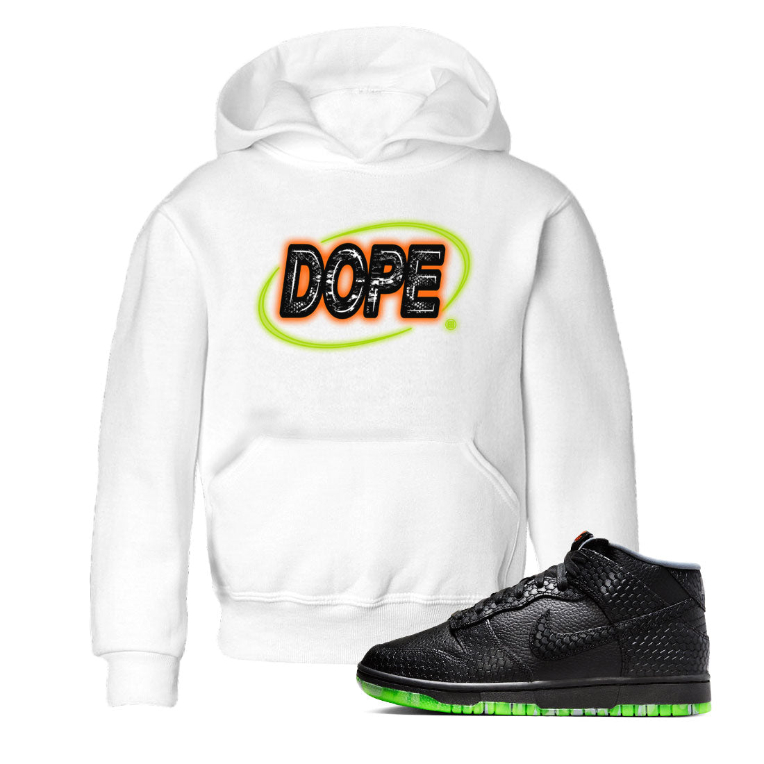 Nike Dunk Mid Halloween shirt to match jordans Dope Neon Sign sneaker tees Dunk Mid Halloween Drip Gear Zone Baby Toddler White 1 T-Shirt