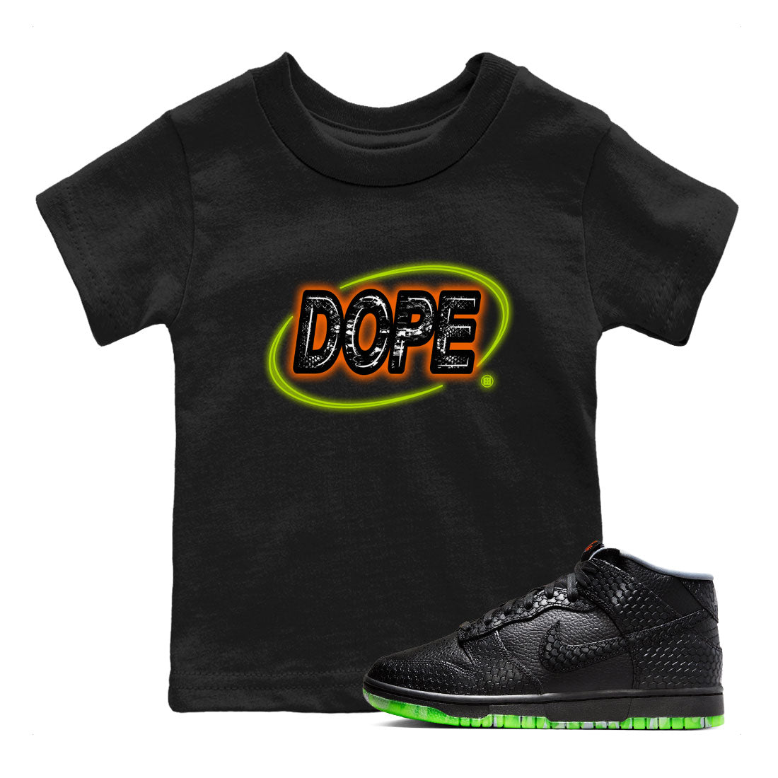 Nike Dunk Mid Halloween shirt to match jordans Dope Neon Sign sneaker tees Dunk Mid Halloween Drip Gear Zone Baby Toddler Black 1 T-Shirt