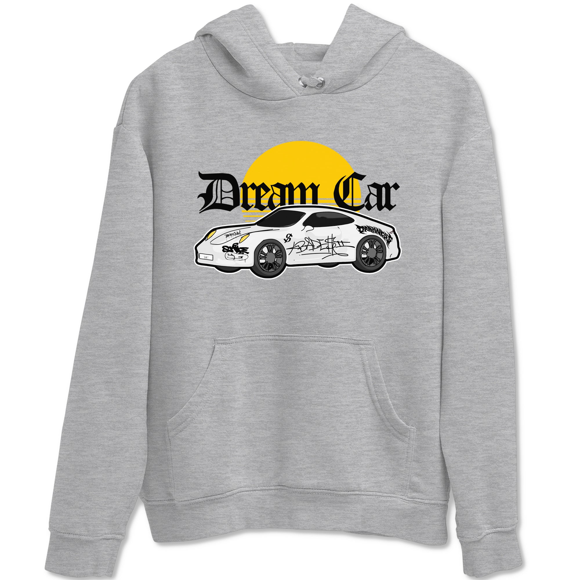 Air Jordan 1 Yellow Ochre shirt to match jordans Dream Car sneaker tees streetwear brand AJ1 Yellow Ochre Drip Gear Zone Brand unisex cotton Heather Grey 2 crew neck shirt