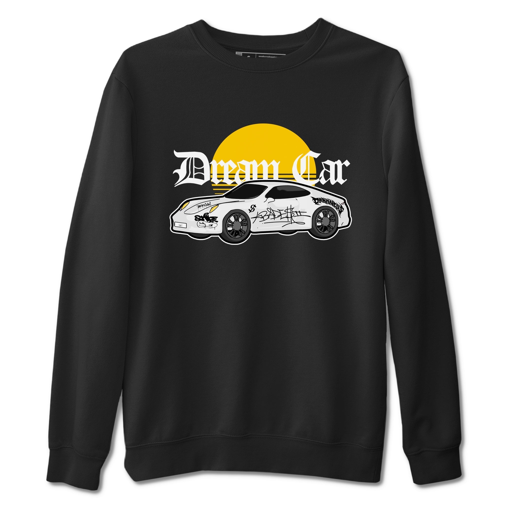 Air Jordan 1 Yellow Ochre shirt to match jordans Dream Car sneaker tees streetwear brand AJ1 Yellow Ochre Drip Gear Zone Brand unisex cotton Black 2 crew neck shirt