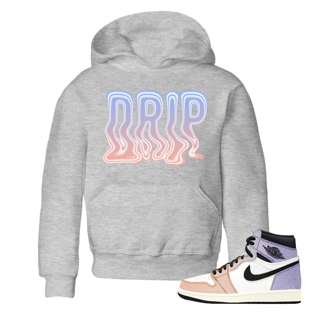 Air Jordan 1 Skyline Sneaker Tees Drip Gear Zone Drip Sneaker Tees AJ1 Skyline Shirt Kids Shirts Heather Grey 1