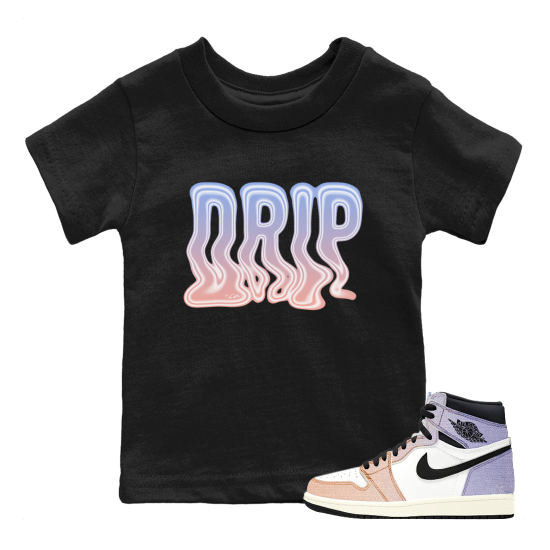 Air Jordan 1 Skyline Sneaker Tees Drip Gear Zone Drip Sneaker Tees AJ1 Skyline Shirt Kids Shirts Black 1