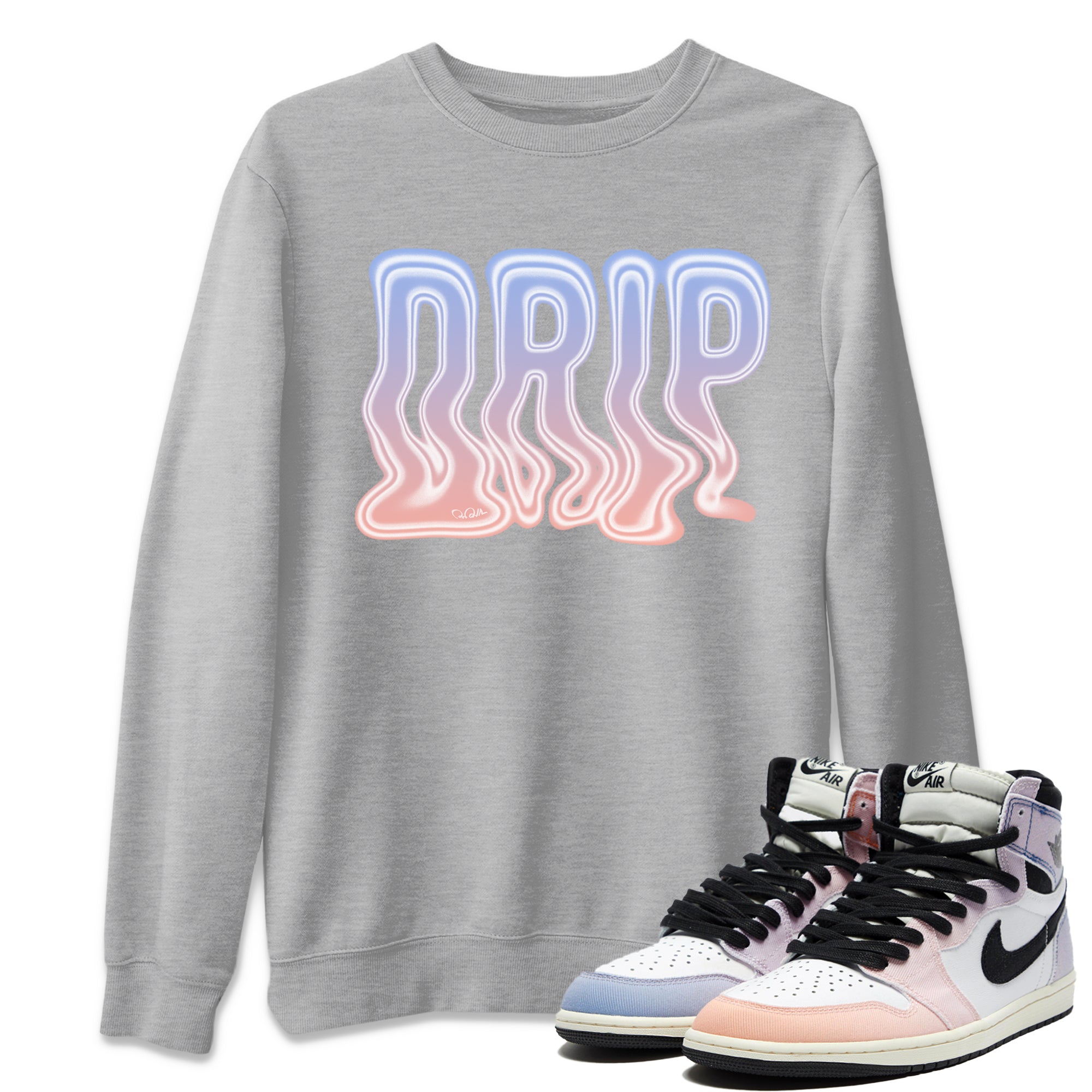 Air Jordan 1 Skyline Sneaker Tees Drip Gear Zone Drip Sneaker Tees AJ1 Skyline Shirt Unisex Shirts Heather Grey 1