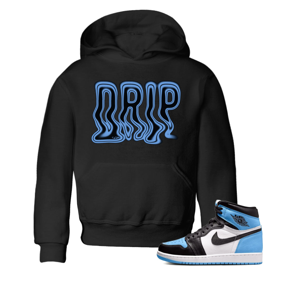 Air Jordan 1 University Blue Drip Baby and Kids Sneaker Tees AJ1 OG High University Blue Kids Sneaker Tees Washing and Care Tip