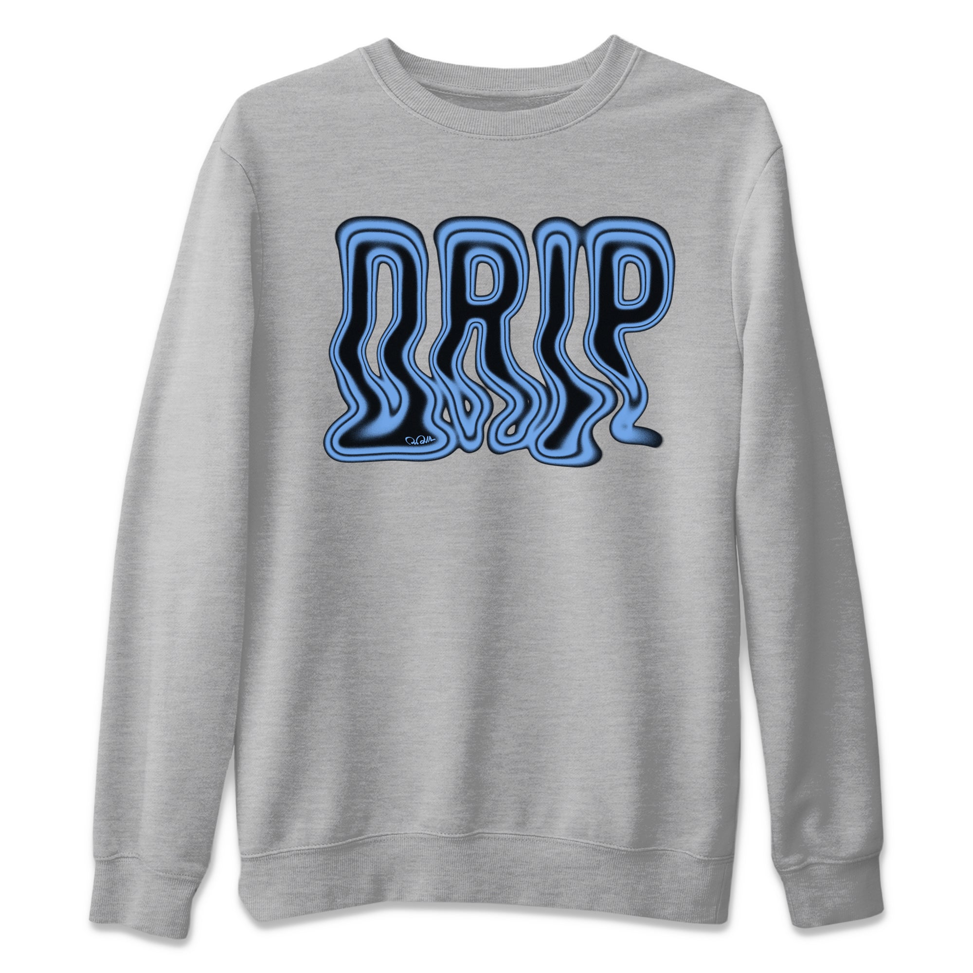 Air Jordan 1 University Blue Sneaker Match Tees Drip Sneaker Tees AJ1 OG High University Blue Sneaker Release Tees Unisex Shirts Heather Grey 2