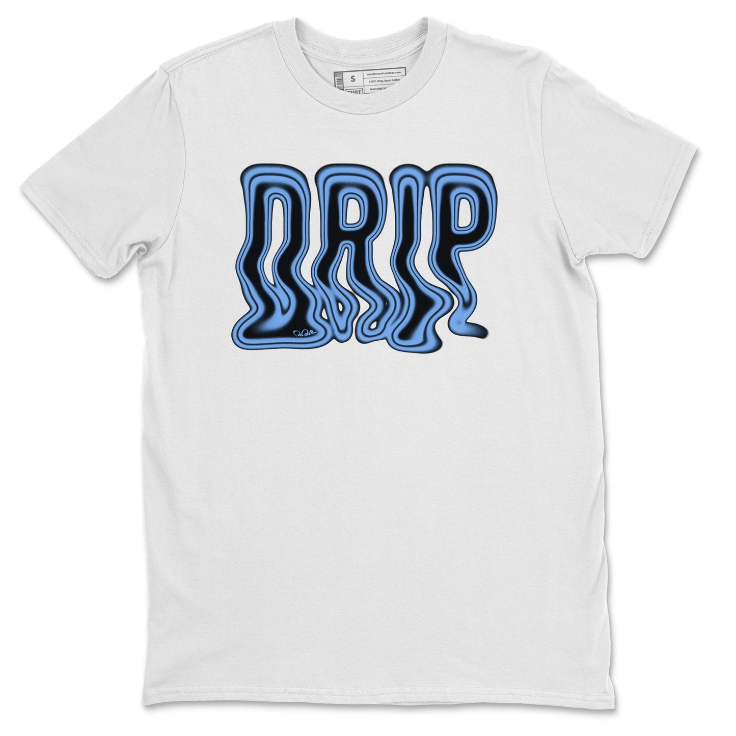 Air Jordan 1 University Blue Sneaker Match Tees Drip Sneaker Tees AJ1 OG High University Blue Sneaker Release Tees Unisex Shirts White 2