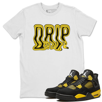 Air Jordan 4 Thunder Sneaker Tees Drip Gear Zone Drip Sneaker Tees AJ4 Thunder Jumpman Shirt Unisex Shirts White 1