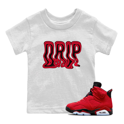 Air Jordan 6 Toro Bravo Sneaker Match Tees Drip Sneaker Tees 3D Graphic Design Shirts AJ6 Toro Bravo Drip Gear Zone Kids Shirts White 1