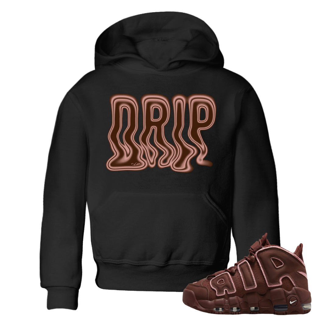 Air More Uptempo Valentines Day Drip Baby and Kids Sneaker Tees Nike Uptempo Valentines Day Kids Sneaker Tees Washing and Care Tip