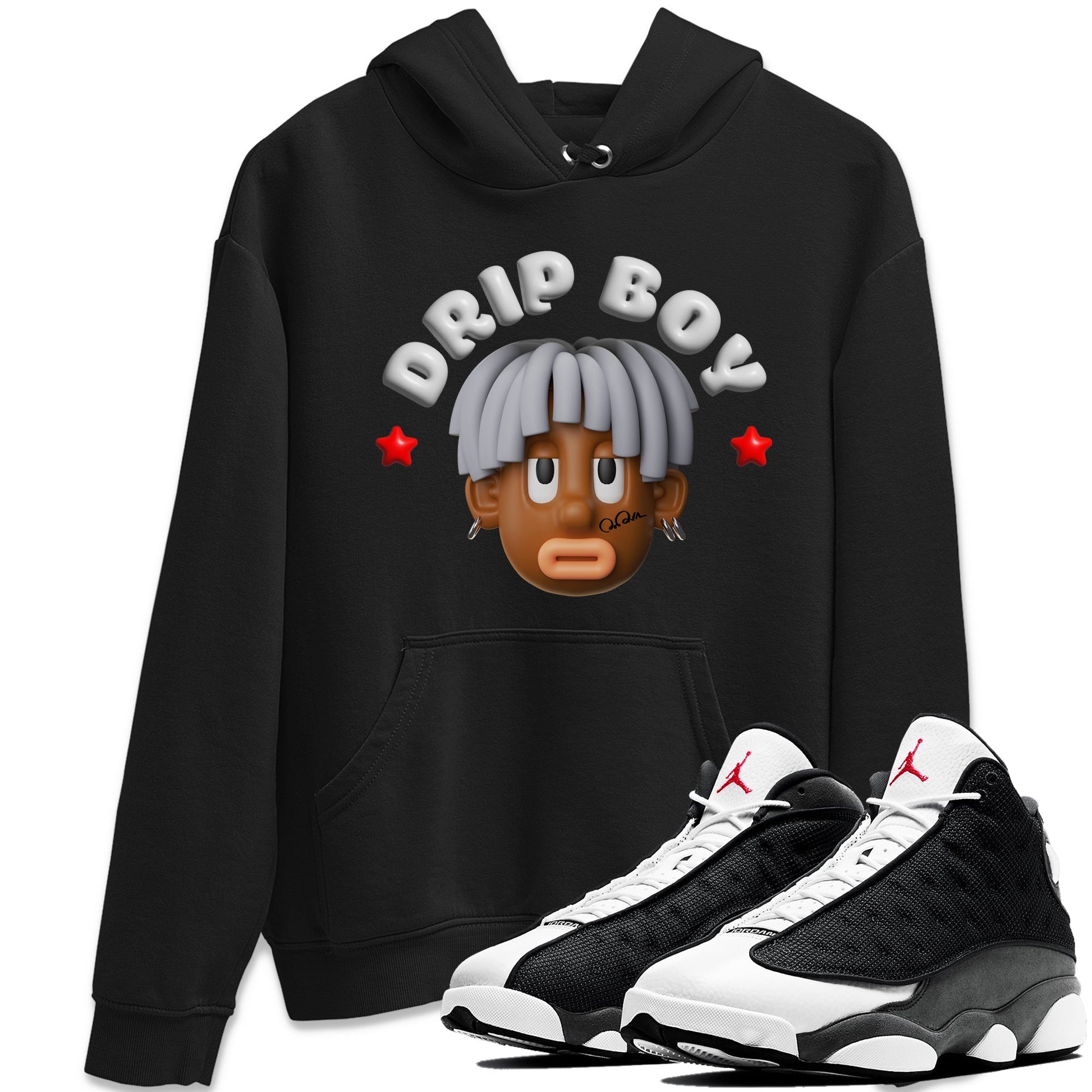 Air Jordan 13 Black Flint Sneaker Tees Drip Gear Zone Drip Boy Sneaker Tees AJ13 Retro Black Flint Shirt Unisex Shirts Black 1