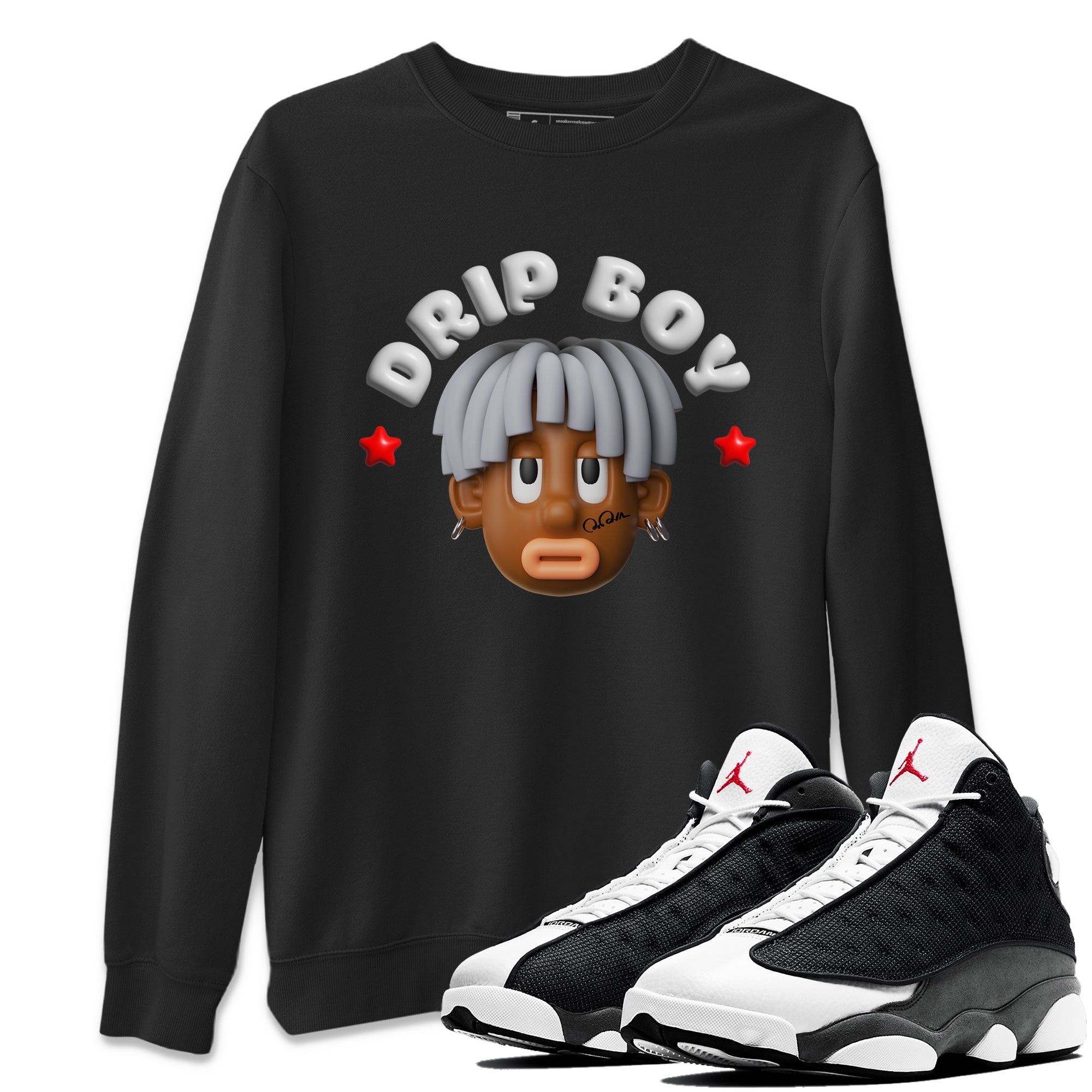 Air Jordan 13 Black Flint Sneaker Tees Drip Gear Zone Drip Boy Sneaker Tees AJ13 Retro Black Flint Shirt Unisex Shirts Black 1