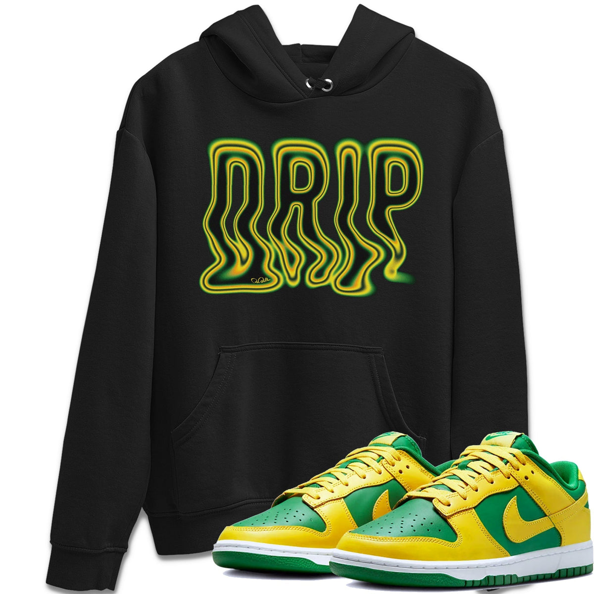 Dunk Reverse Brazil Sneaker Match Tees Drip Typo Sneaker Tees Dunk Reverse Brazil Jordan to match sneaker T-Shirt Crew Neck Shirts