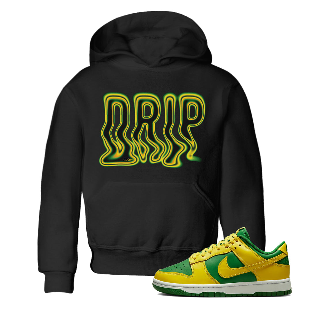 Dunk Reverse Brazil Sneaker Match Tees Drip Typo Sneaker Tees Dunk Reverse Brazil Jordan to match sneaker T-Shirt Kids Shirts