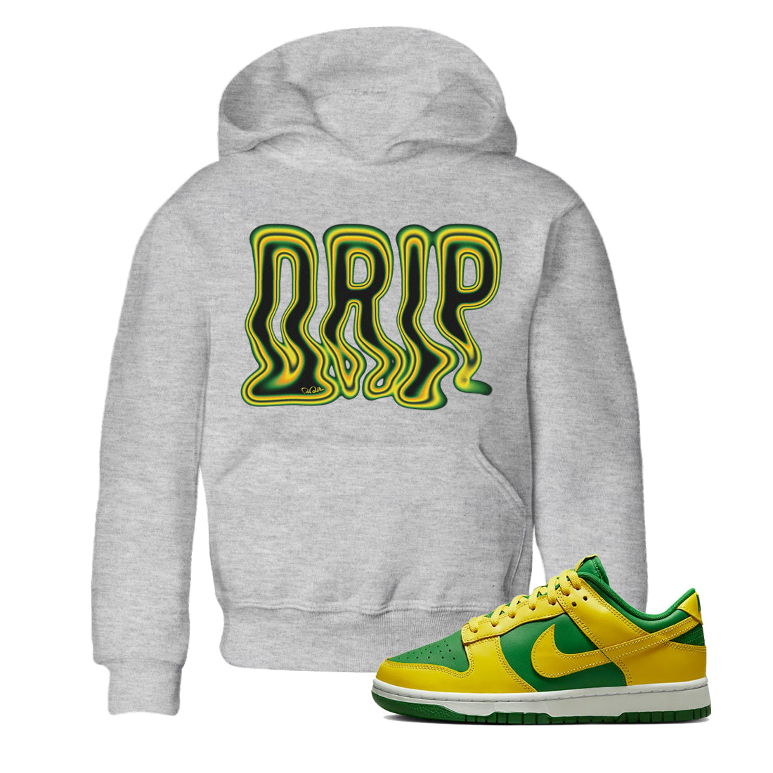 Dunk Reverse Brazil Sneaker Match Tees Drip Typo Sneaker Tees Dunk Reverse Brazil Jordan to match sneaker T-Shirt Kids Shirts