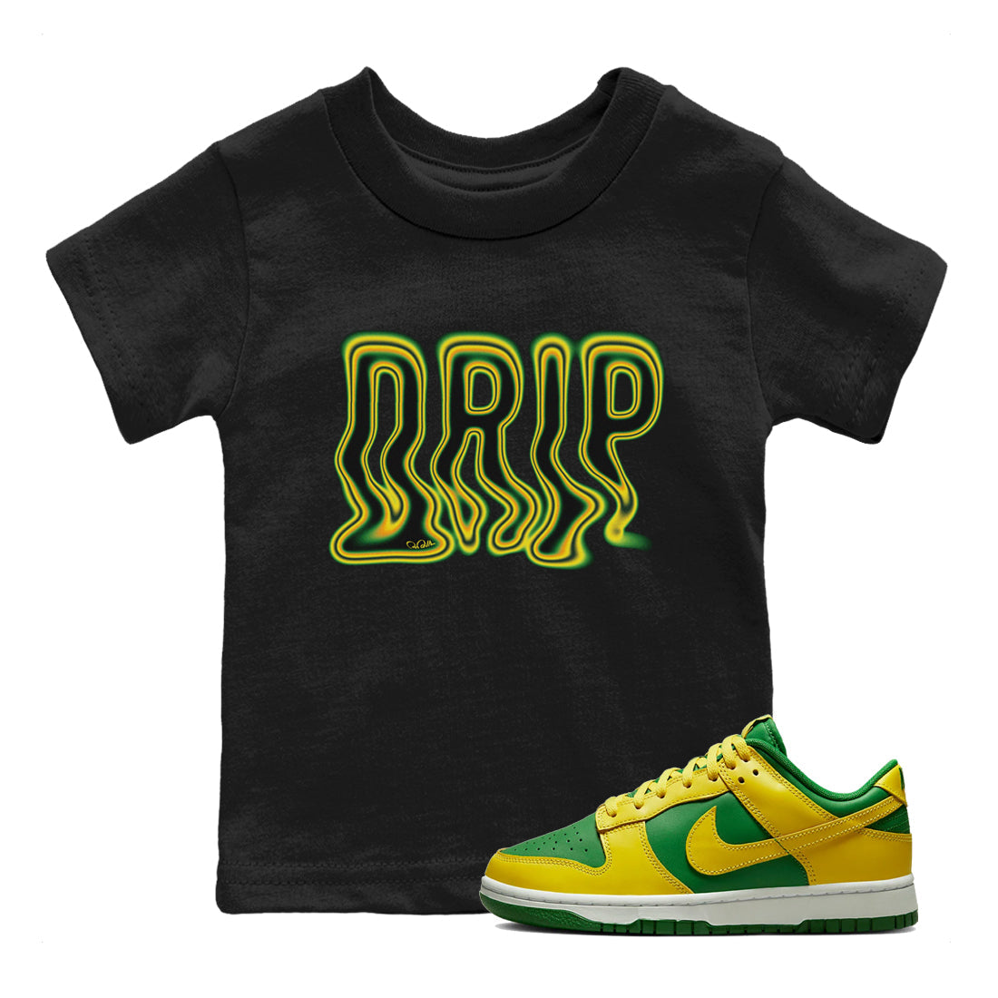 Dunk Reverse Brazil Sneaker Match Tees Drip Typo Sneaker Tees Dunk Reverse Brazil Jordan to match sneaker T-Shirt Kids Shirts