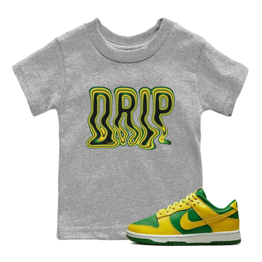 Dunk Reverse Brazil Sneaker Match Tees Drip Typo Sneaker Tees Dunk Reverse Brazil Jordan to match sneaker T-Shirt Kids Shirts