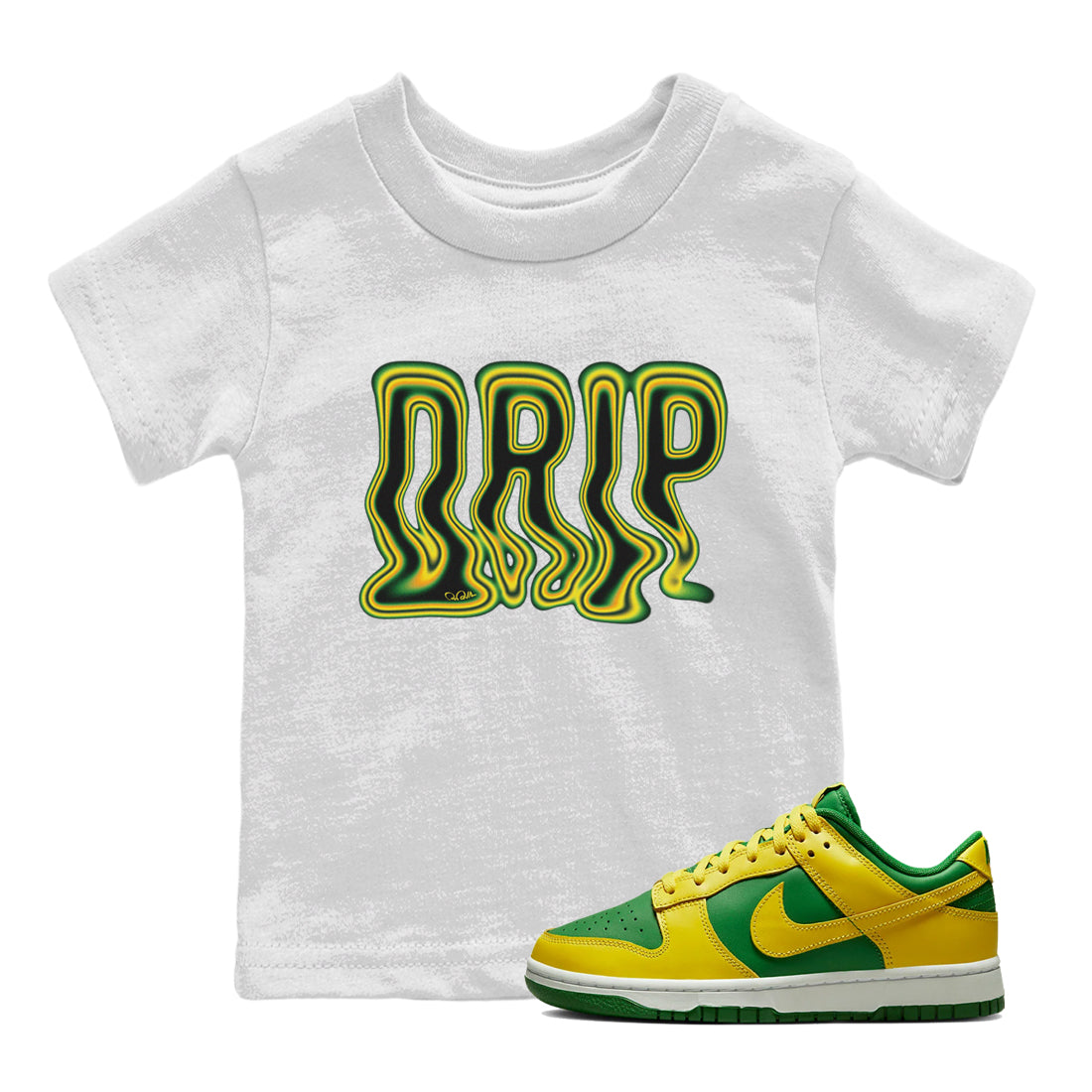 Dunk Reverse Brazil Sneaker Match Tees Drip Typo Sneaker Tees Dunk Reverse Brazil Jordan to match sneaker T-Shirt Kids Shirts
