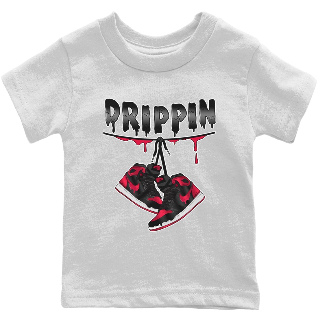Jordan 1 Bred Patent Sneaker Matching T-Shirt Drippin Sneaker Tees Jordan 1 Bred Patent Sneaker Release Tees Kids Shirts