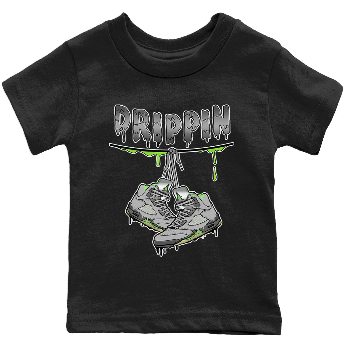 Jordan 5 Green Bean Sneaker Matching T-Shirt Drippin Sneaker Tees Jordan 5 Green Bean Sneaker Release Tees Kids Shirts