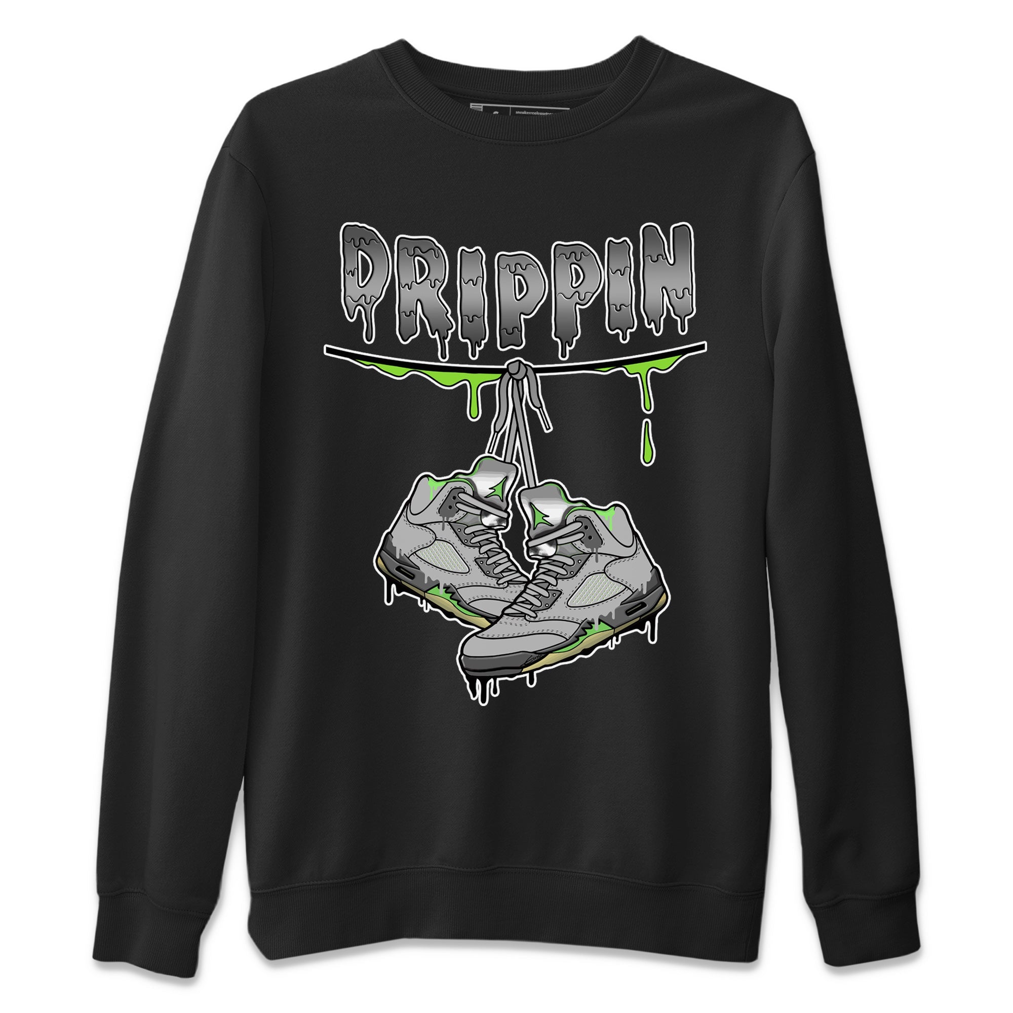Jordan 5 Green Bean Sneaker Matching T-Shirt Drippin Sneaker Tees Jordan 5 Green Bean Sneaker Release Tees Crew Neck Tees