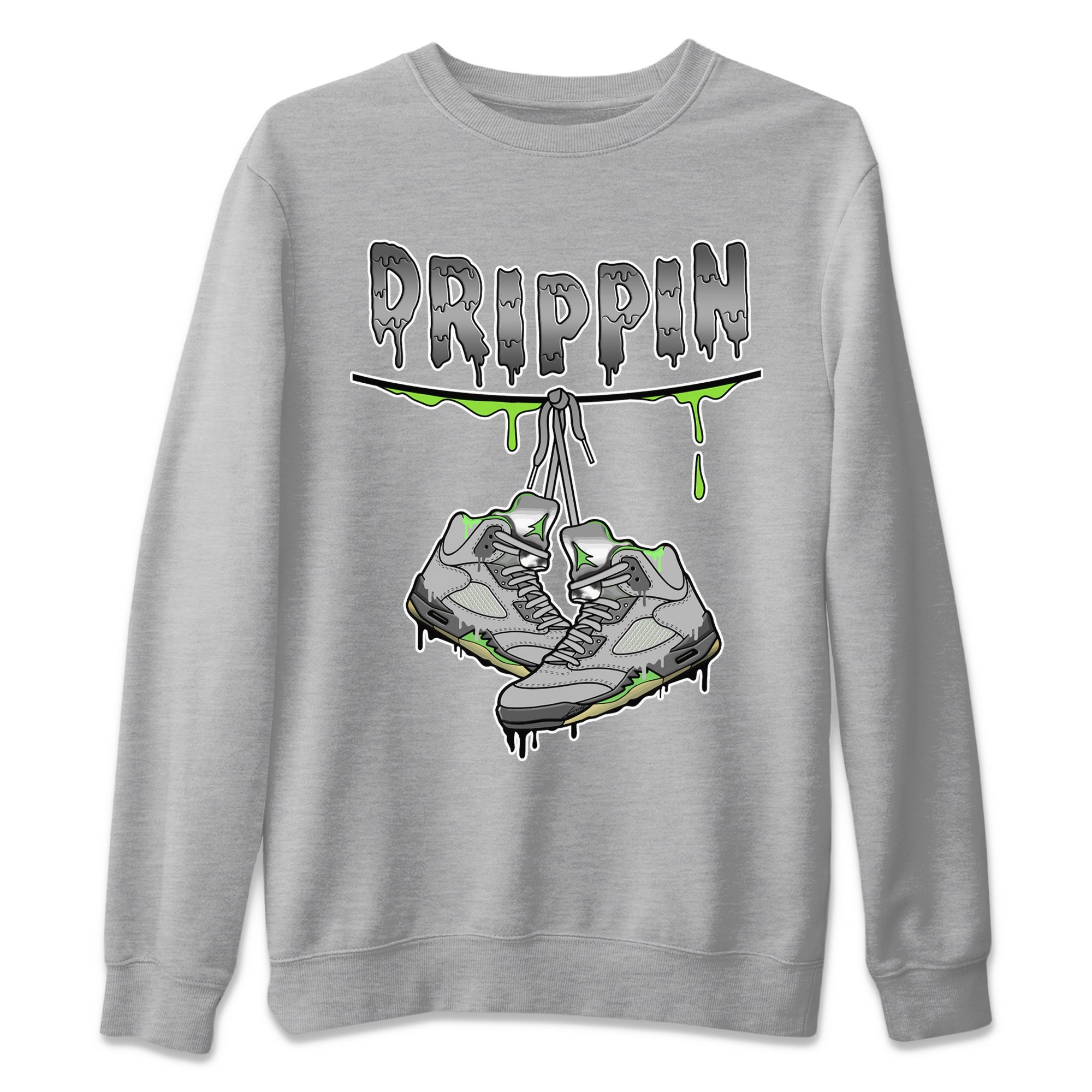 Jordan 5 Green Bean Sneaker Matching T-Shirt Drippin Sneaker Tees Jordan 5 Green Bean Sneaker Release Tees Crew Neck Tees