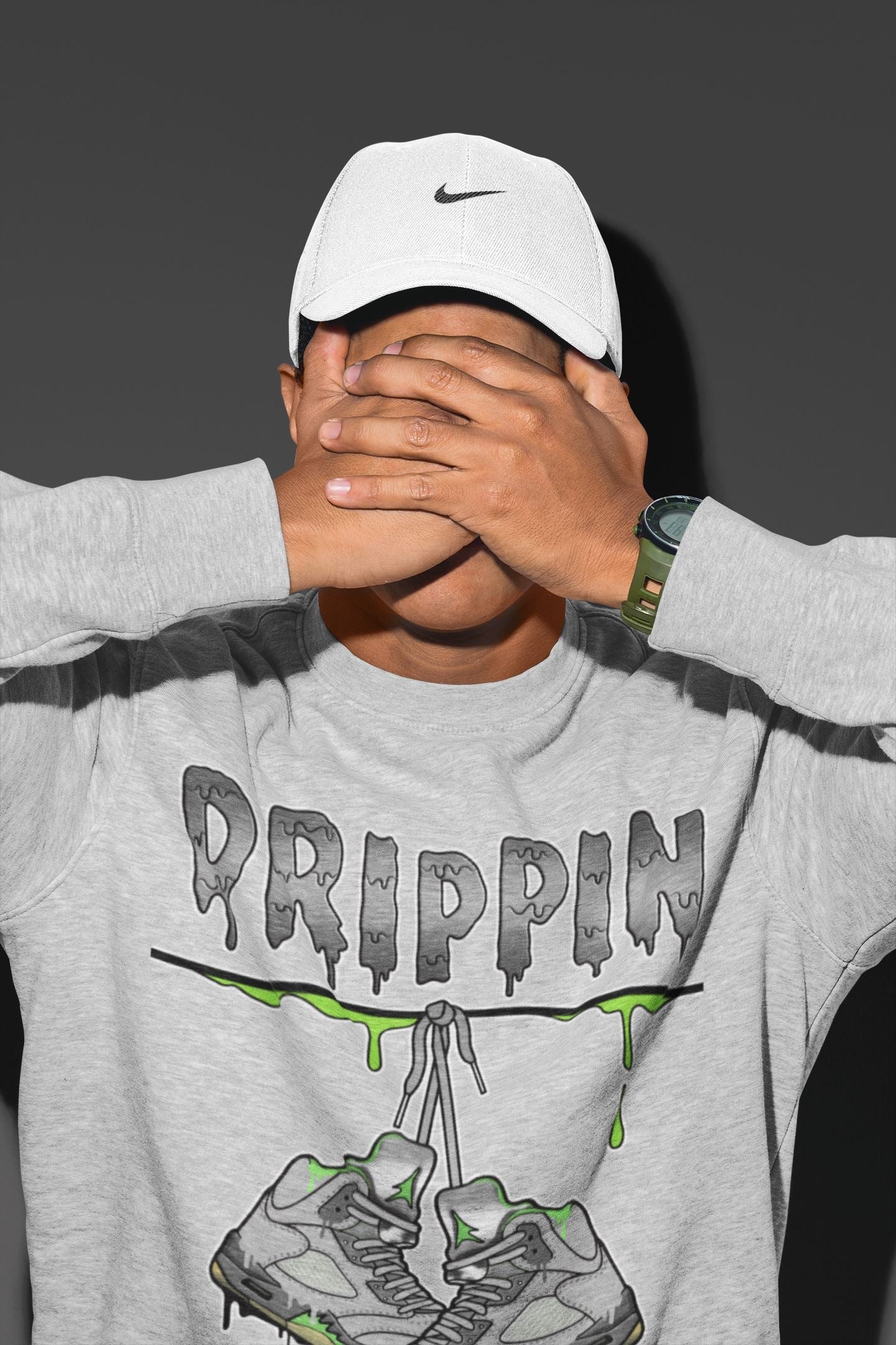 Jordan 5 Green Bean Sneaker Matching T-Shirt Drippin Sneaker Tees Jordan 5 Green Bean Sneaker Release Tees Crew Neck Tees