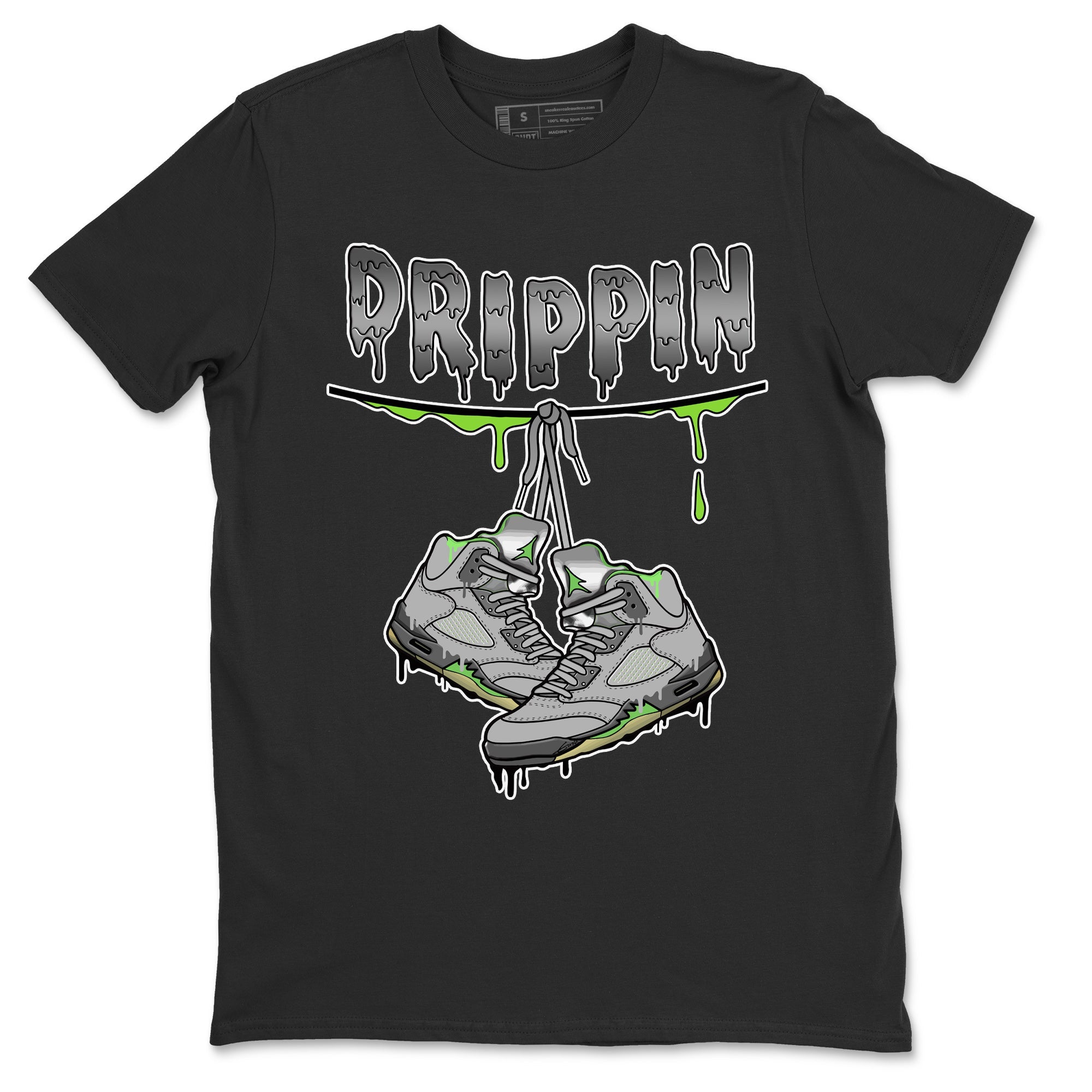 Jordan 5 Green Bean Sneaker Matching T-Shirt Drippin Sneaker Tees Jordan 5 Green Bean Sneaker Release Tees Crew Neck Tees