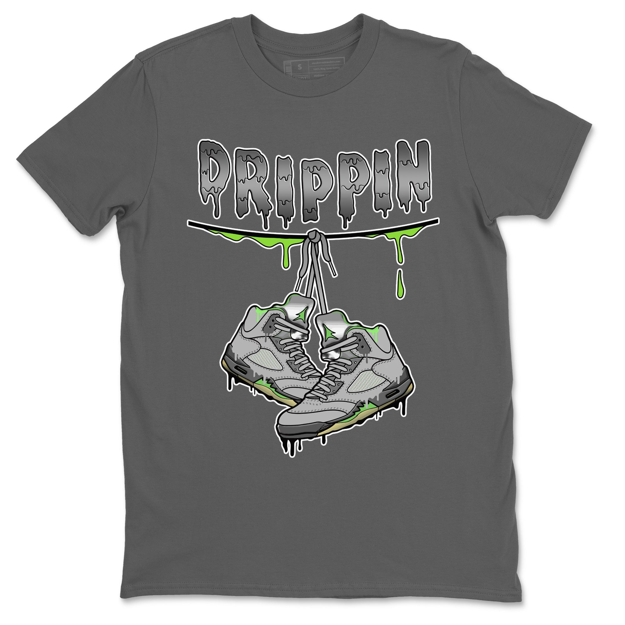 Jordan 5 Green Bean Sneaker Matching T-Shirt Drippin Sneaker Tees Jordan 5 Green Bean Sneaker Release Tees Crew Neck Tees