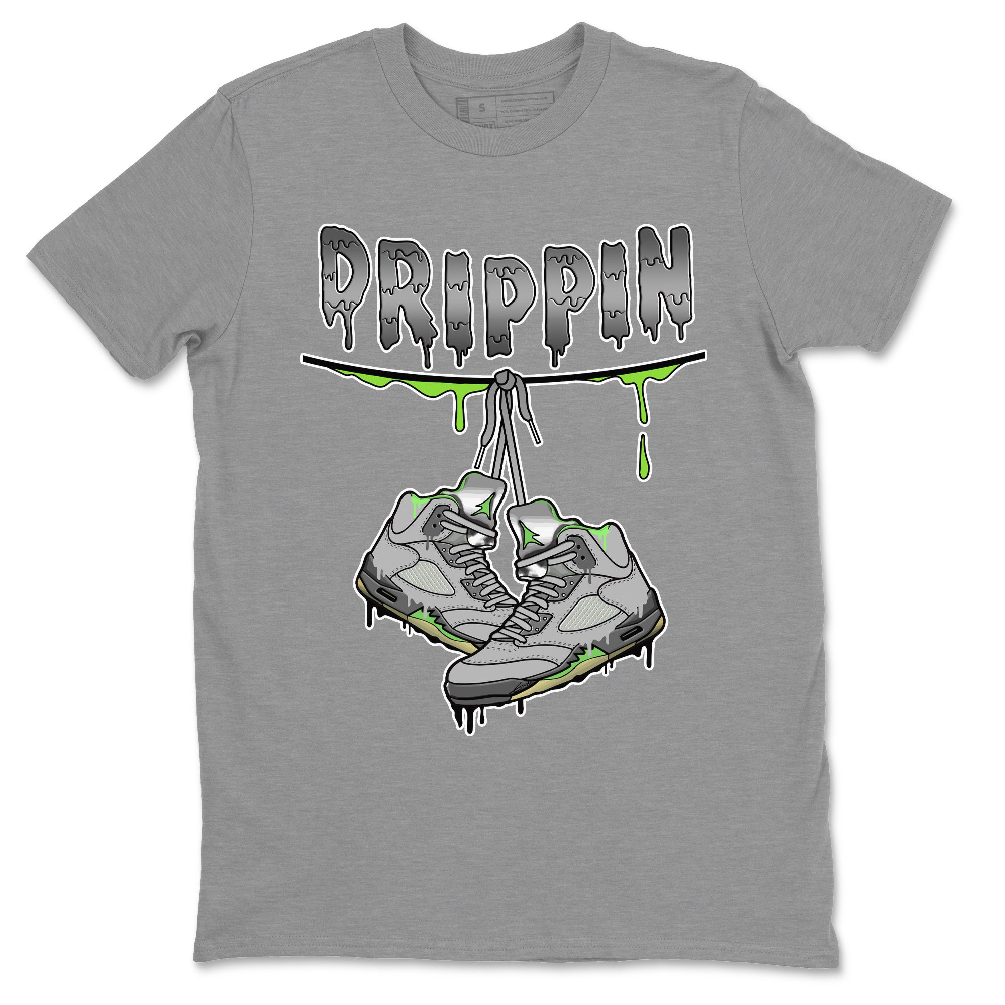 Jordan 5 Green Bean Sneaker Matching T-Shirt Drippin Sneaker Tees Jordan 5 Green Bean Sneaker Release Tees Crew Neck Tees