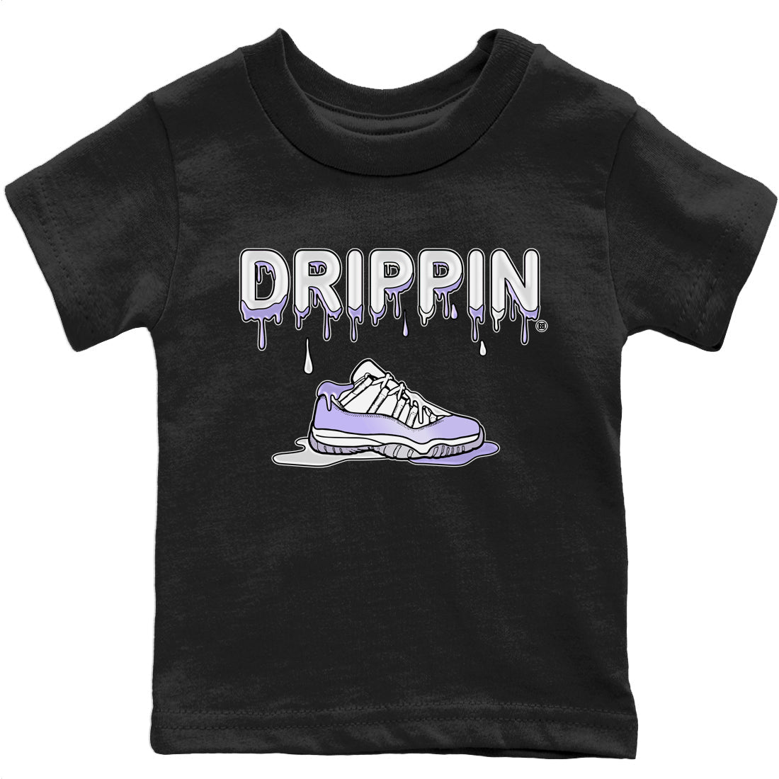 Jordan 11 Pure Violet Sneaker Matching T-Shirt Drippin Kicks Sneaker Tees Jordan 11 Pure Violet Sneaker Release Tees Kids Shirts