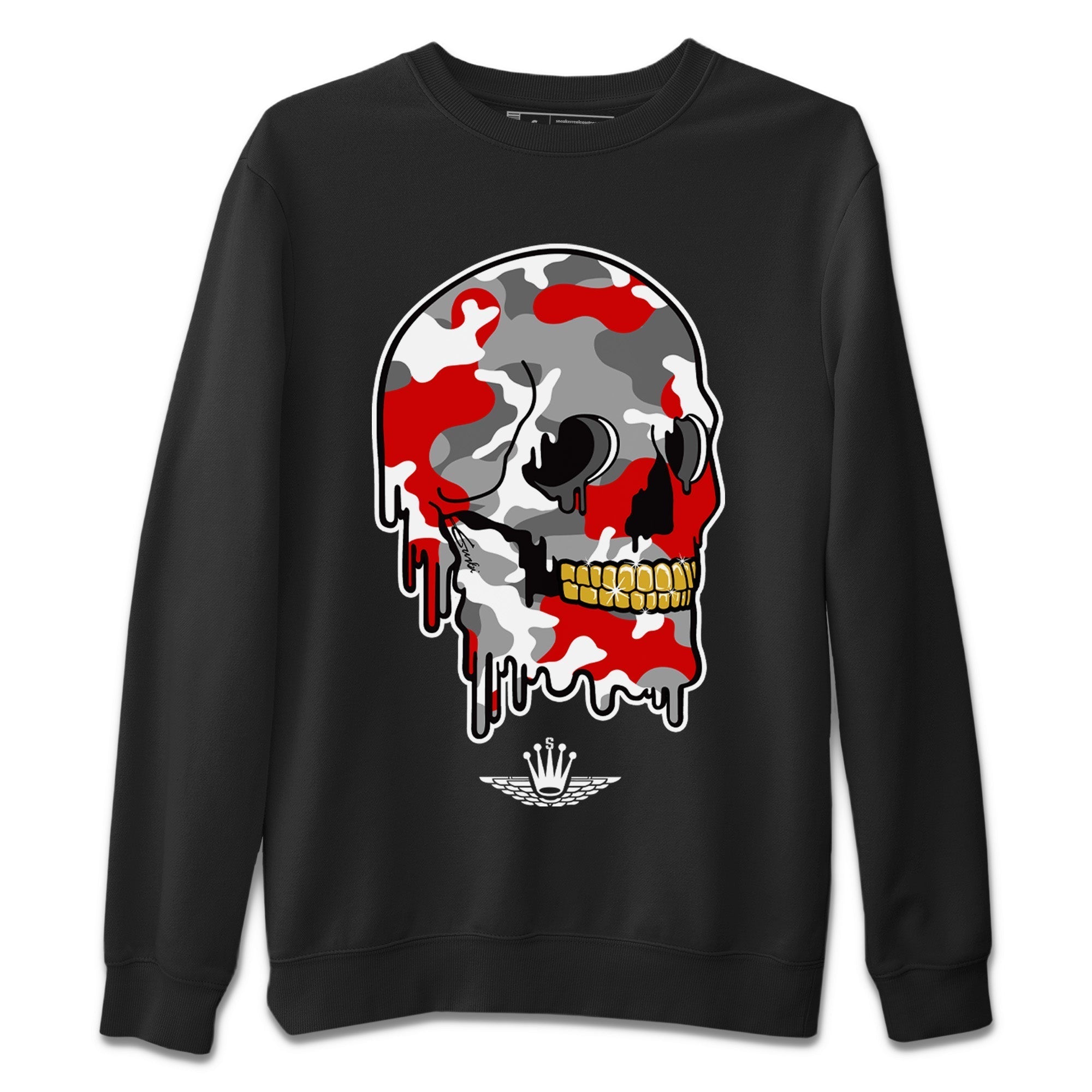 Jordan 9 Fire Red Shirt To Match Jordans Dripping Camo Skull Sneaker Tees Jordan 9 Fire Red Drip Gear Zone Sneaker Matching Clothing Unisex Shirts