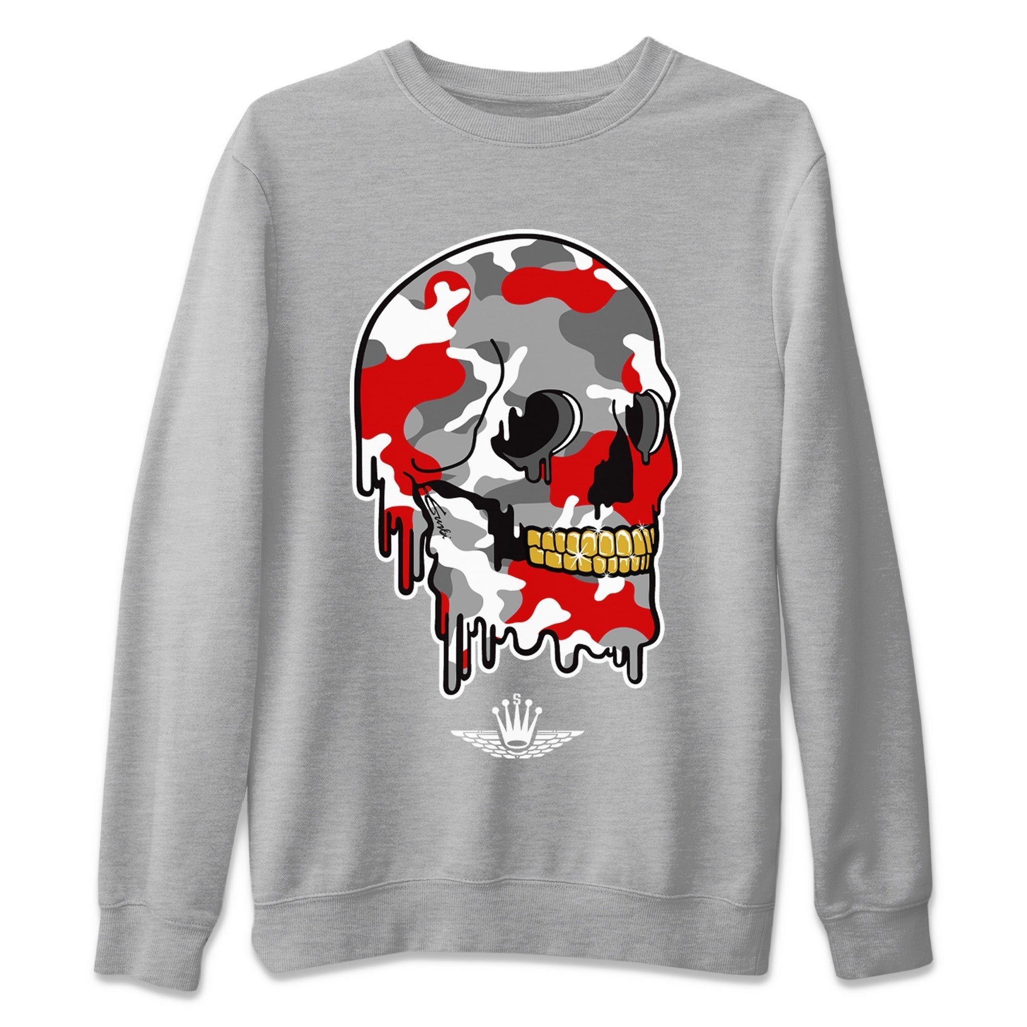 Jordan 9 Fire Red Shirt To Match Jordans Dripping Camo Skull Sneaker Tees Jordan 9 Fire Red Drip Gear Zone Sneaker Matching Clothing Unisex Shirts