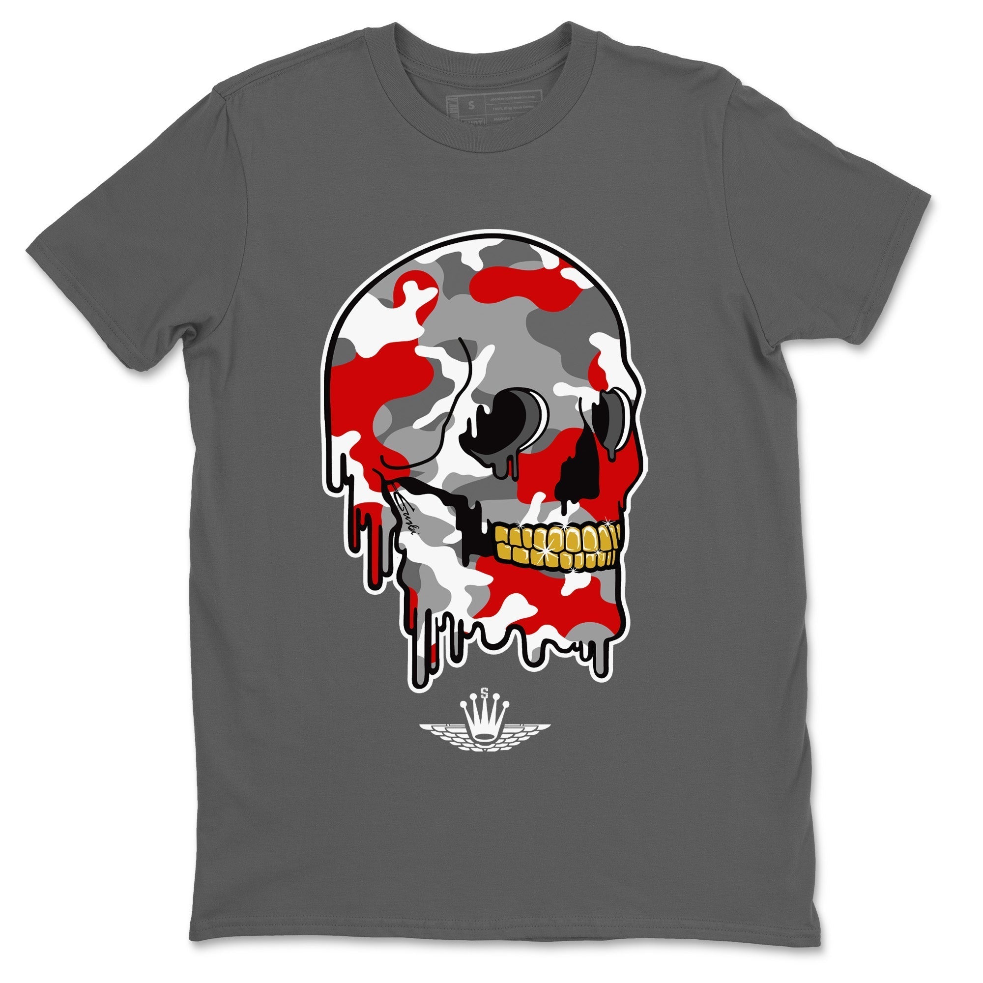 Jordan 9 Fire Red Shirt To Match Jordans Dripping Camo Skull Sneaker Tees Jordan 9 Fire Red Drip Gear Zone Sneaker Matching Clothing Unisex Shirts