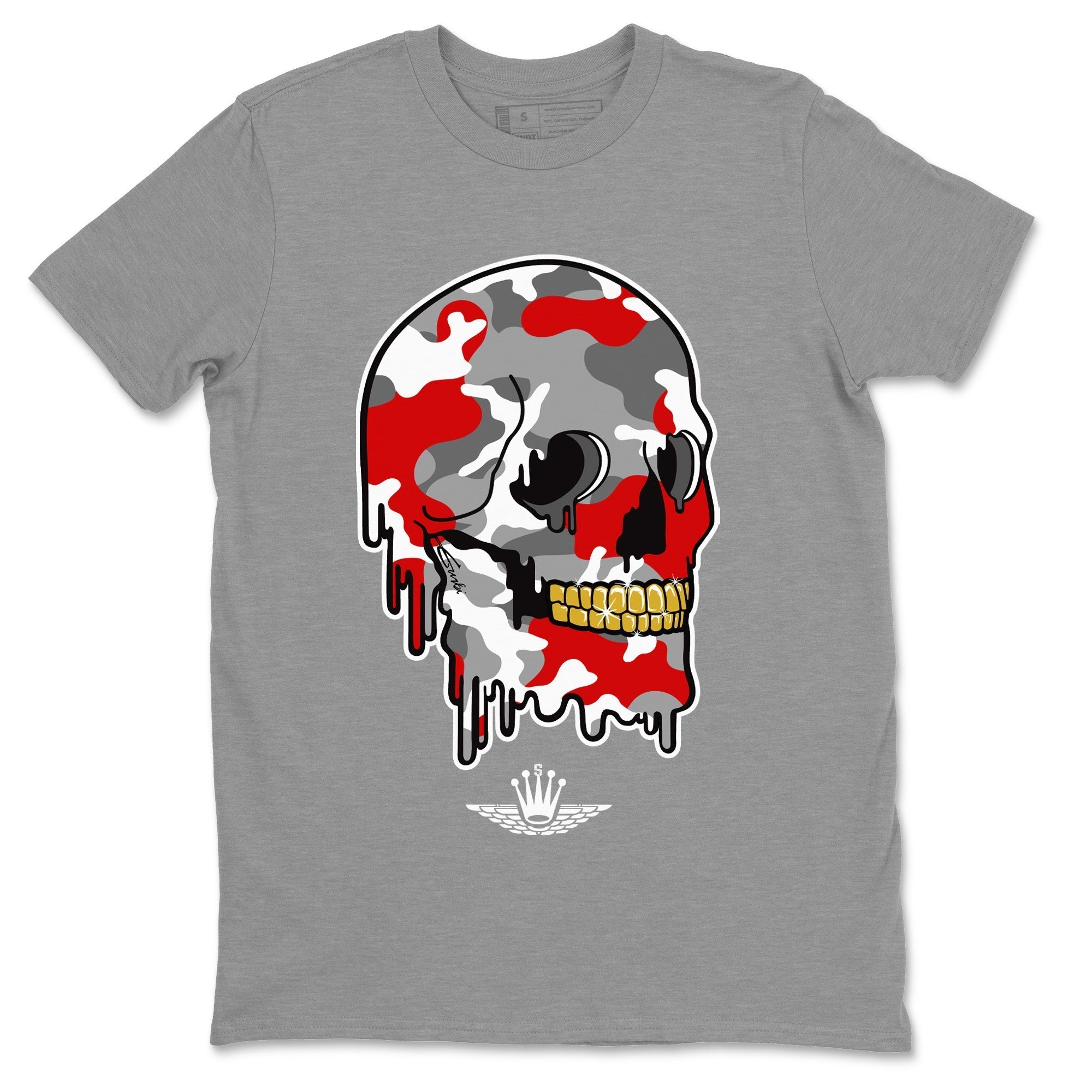 Jordan 9 Fire Red Shirt To Match Jordans Dripping Camo Skull Sneaker Tees Jordan 9 Fire Red Drip Gear Zone Sneaker Matching Clothing Unisex Shirts