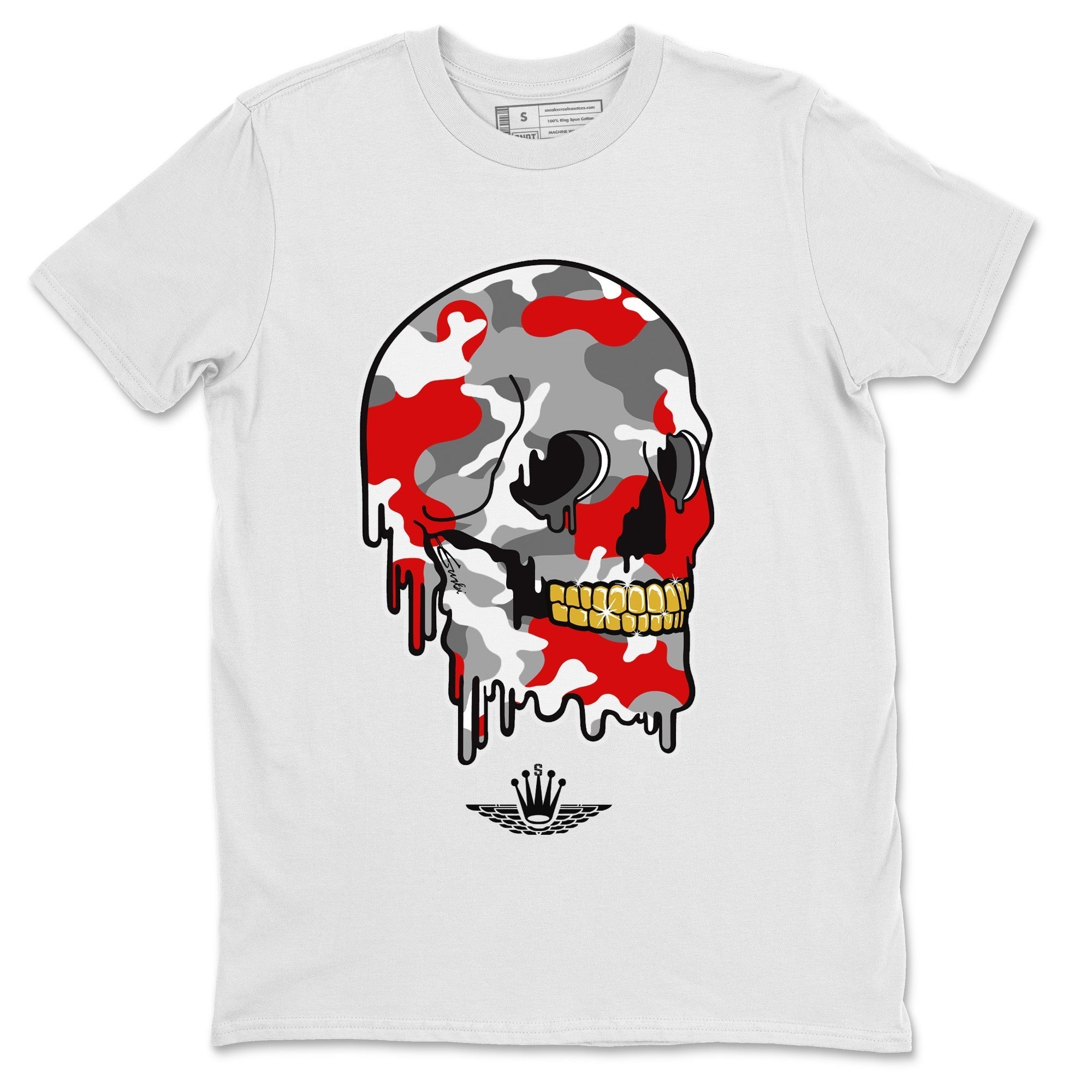 Jordan 9 Fire Red Shirt To Match Jordans Dripping Camo Skull Sneaker Tees Jordan 9 Fire Red Drip Gear Zone Sneaker Matching Clothing Unisex Shirts