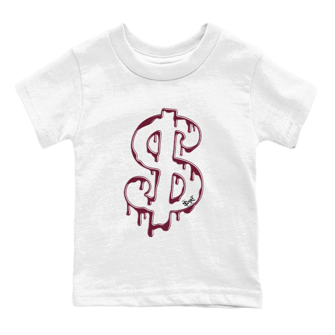 AJ1 Metallic Burgundy shirt to match jordans Dripping Dollar sneaker match tee Air Jordan 1 Metallic Burgundy Drip Gear Zone baby toddler White 2 cotton Shirt