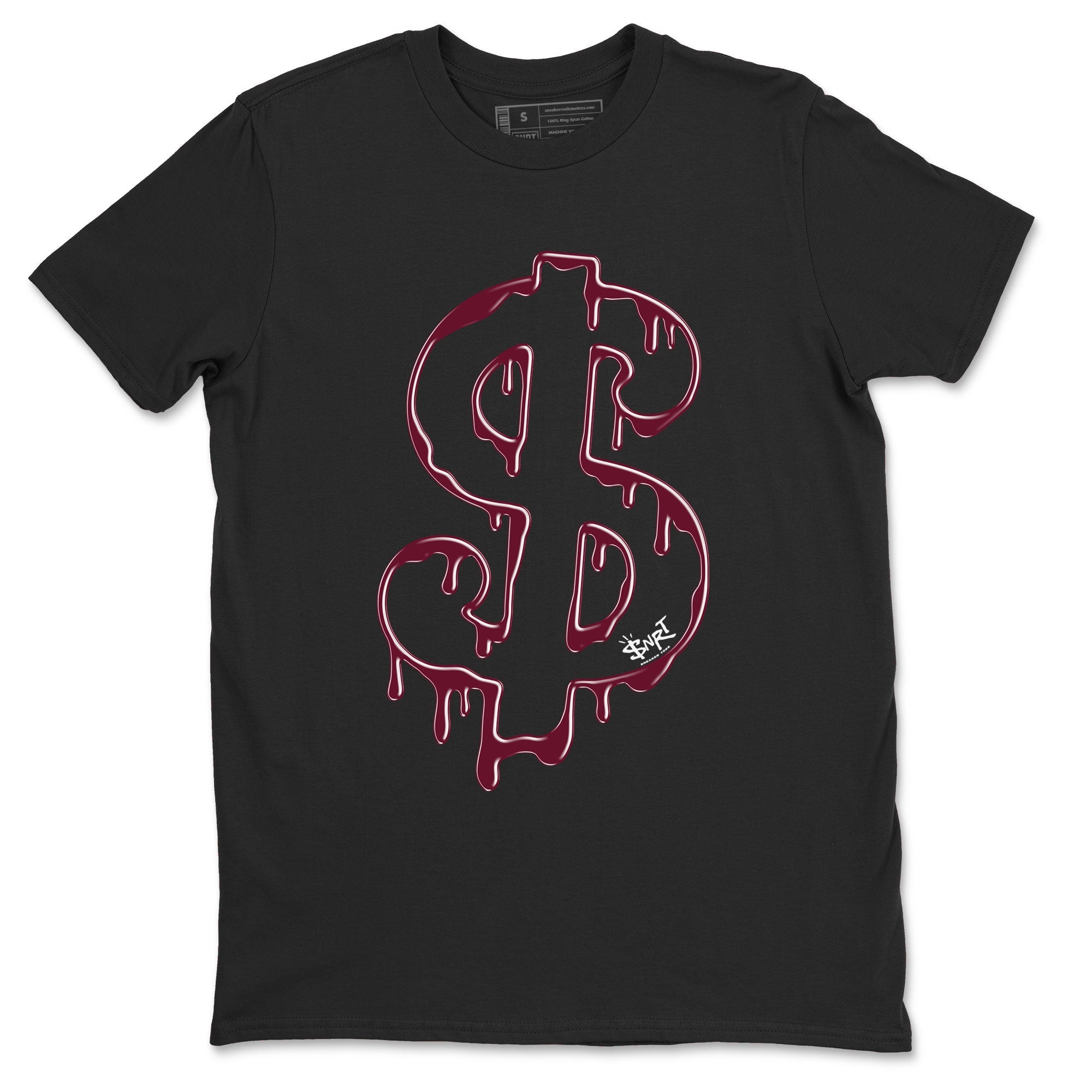 AJ1 Metallic Burgundy shirt to match jordans Dripping Dollar sneaker match tee Air Jordan 1 Metallic Burgundy Drip Gear Zone unisex cotton Black 2 crew neck shirt