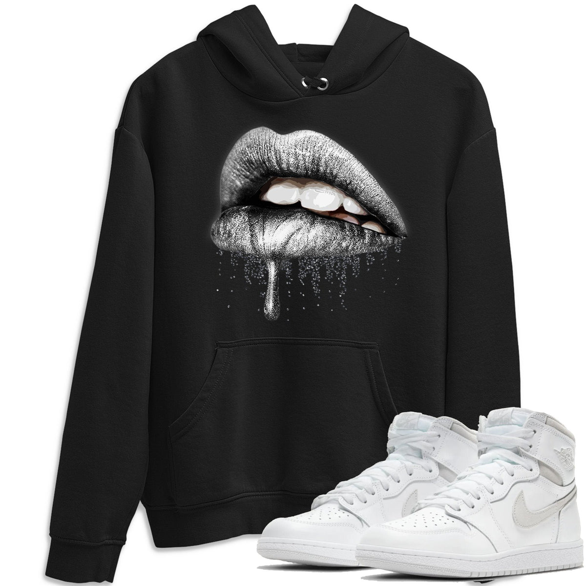 Jordan 1 Neutral Grey Shirt To Match Jordans Dripping Lips Sneaker Tees Jordan 1 Neutral Grey Drip Gear Zone Sneaker Matching Clothing Unisex Shirts