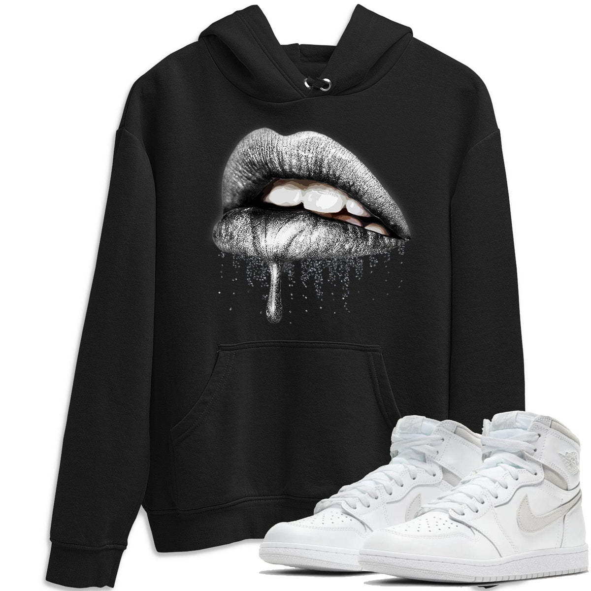 Jordan 1 Neutral Grey Shirt To Match Jordans Dripping Lips Sneaker Tees Jordan 1 Neutral Grey Drip Gear Zone Sneaker Matching Clothing Unisex Shirts
