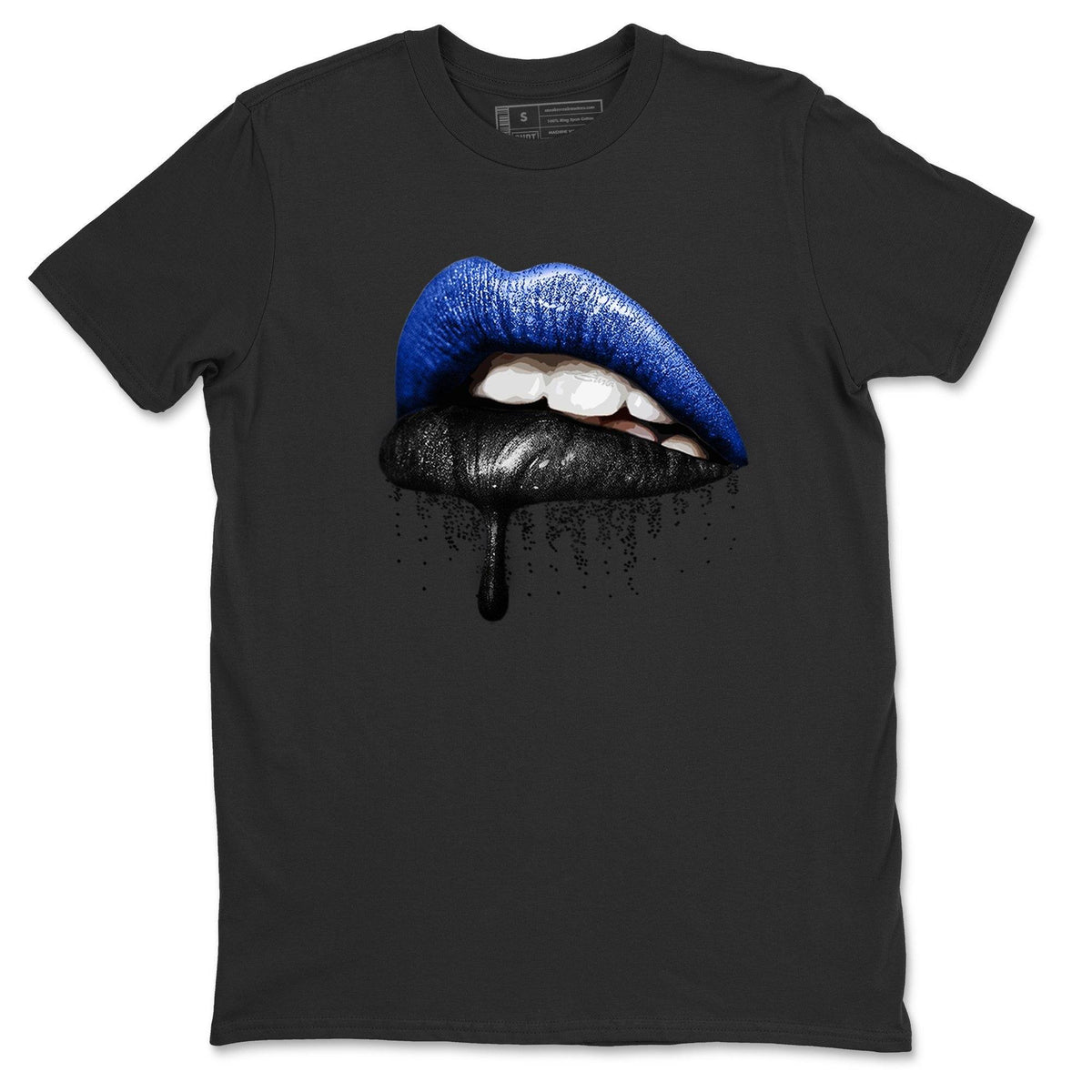 Jordan 1 Royal Black Shirt To Match Jordans Dripping Lips Sneaker Tees Jordan 1 Royal Black Drip Gear Zone Sneaker Matching Clothing Unisex Shirts