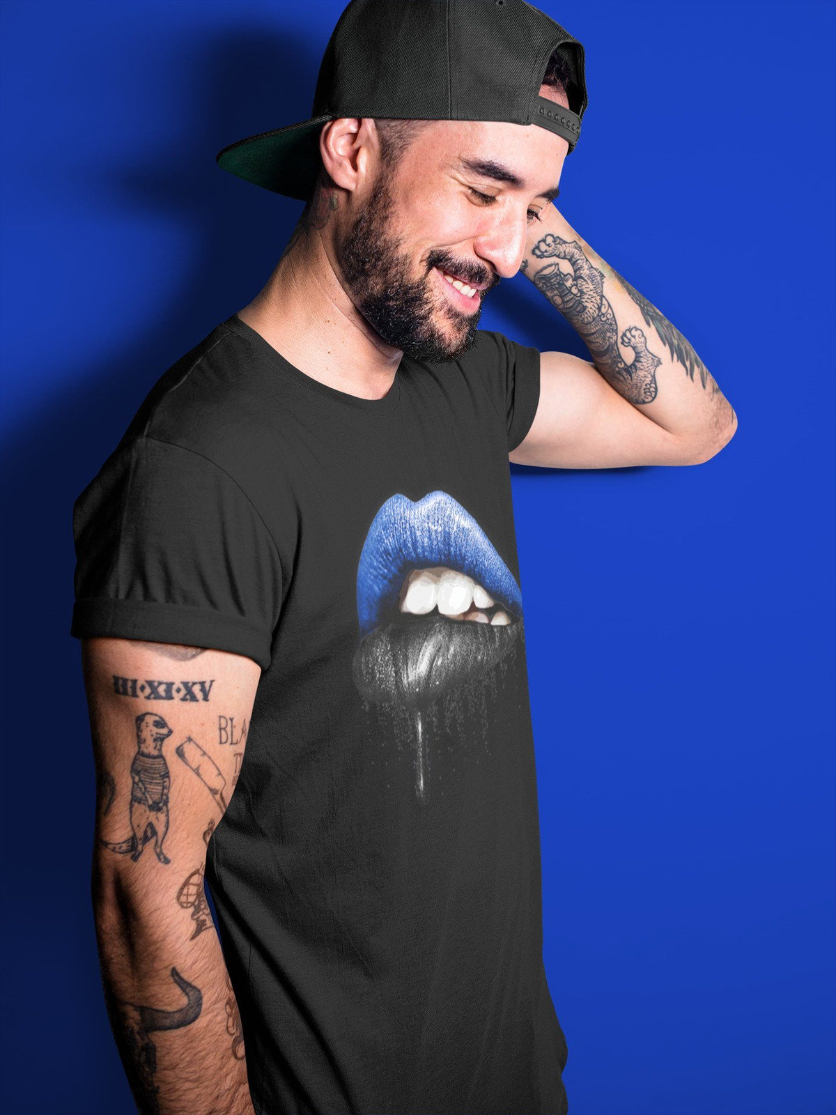 Jordan 1 Royal Black Shirt To Match Jordans Dripping Lips Sneaker Tees Jordan 1 Royal Black Drip Gear Zone Sneaker Matching Clothing Unisex Shirts