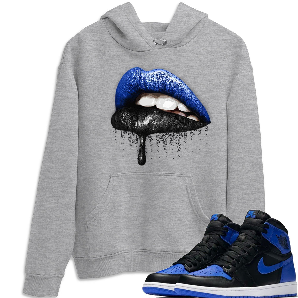 Jordan 1 Royal Black Shirt To Match Jordans Dripping Lips Sneaker Tees Jordan 1 Royal Black Drip Gear Zone Sneaker Matching Clothing Unisex Shirts
