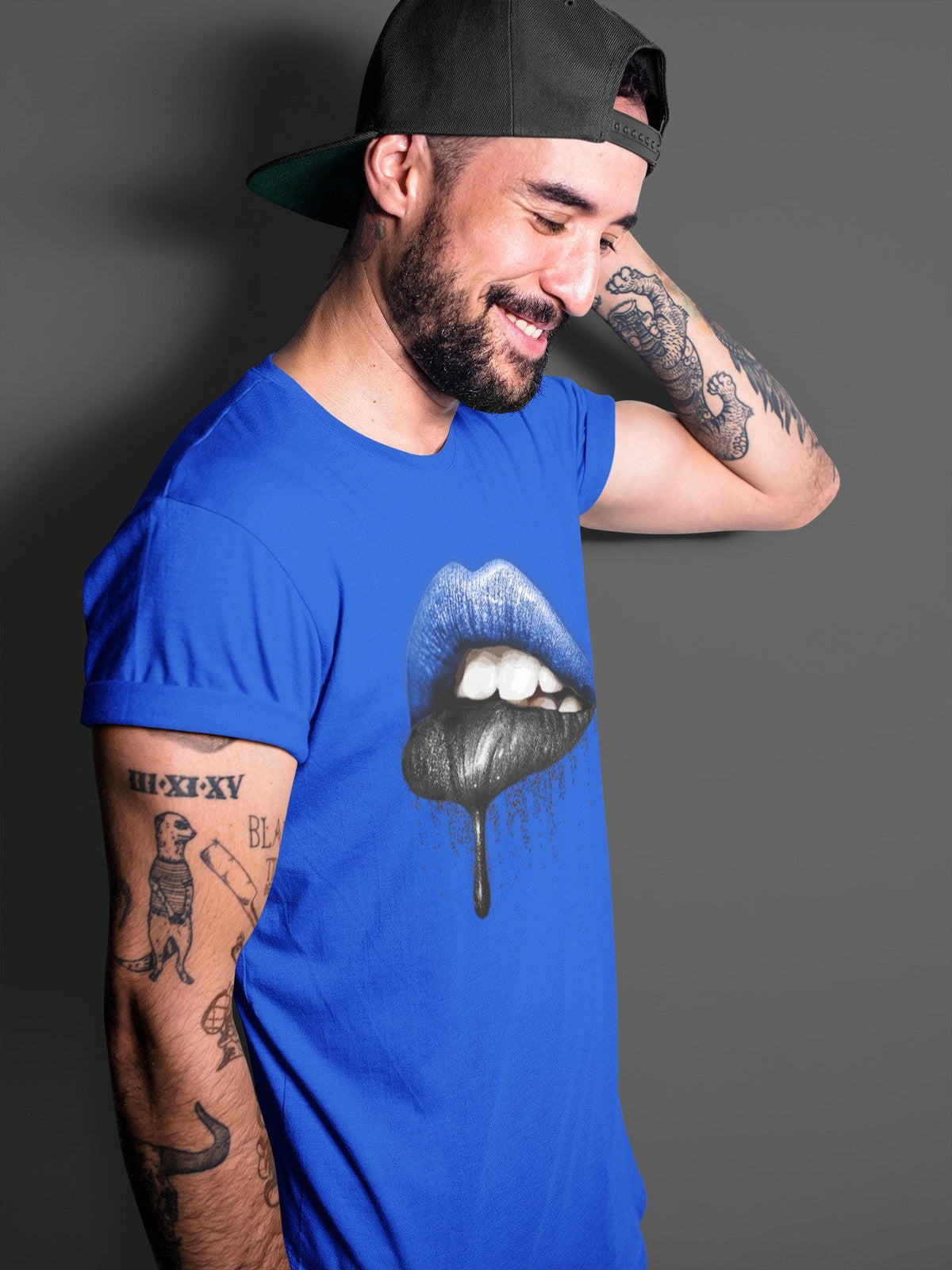 Jordan 1 Royal Black Shirt To Match Jordans Dripping Lips Sneaker Tees Jordan 1 Royal Black Drip Gear Zone Sneaker Matching Clothing Unisex Shirts