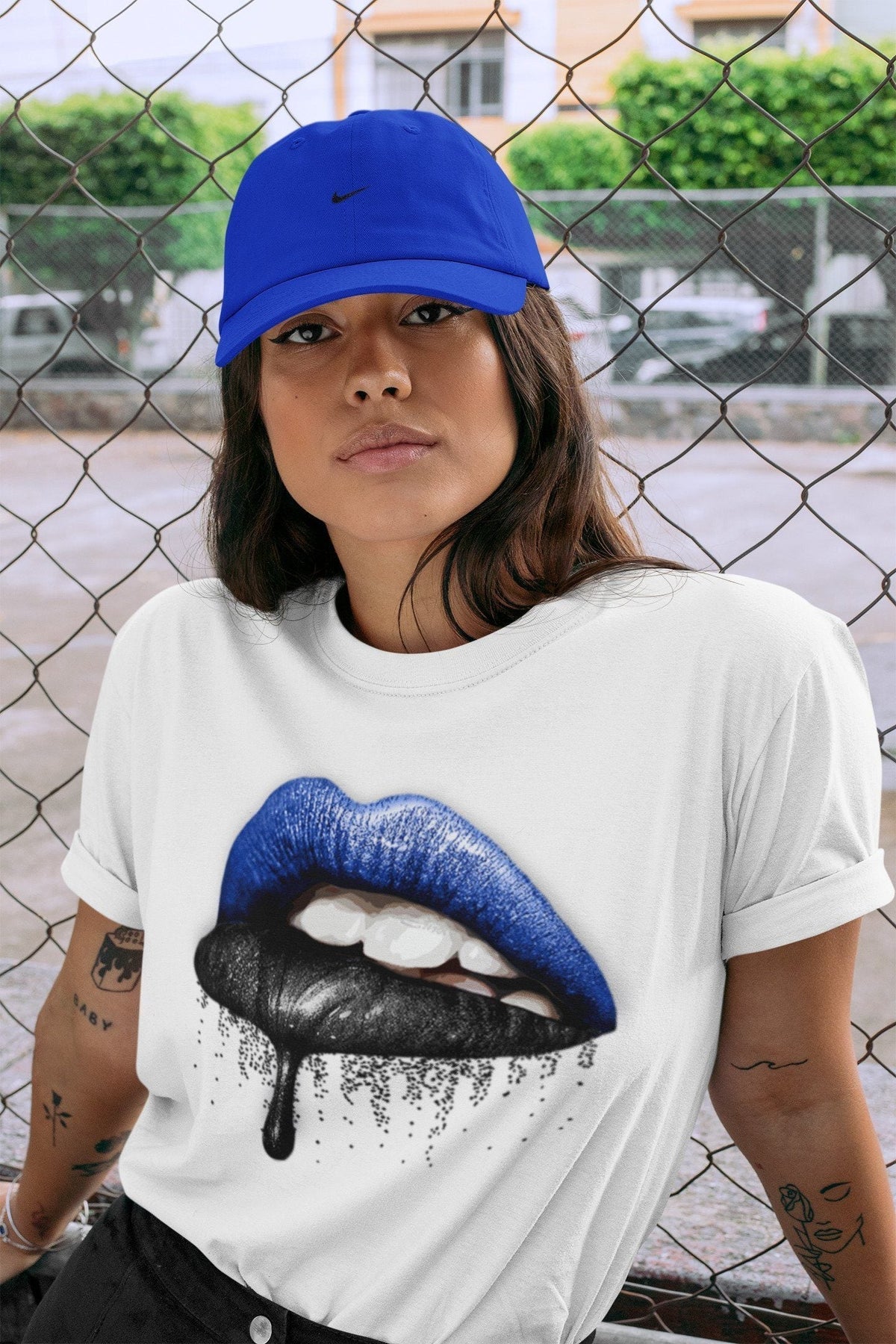 Jordan 1 Royal Black Shirt To Match Jordans Dripping Lips Sneaker Tees Jordan 1 Royal Black Drip Gear Zone Sneaker Matching Clothing Unisex Shirts