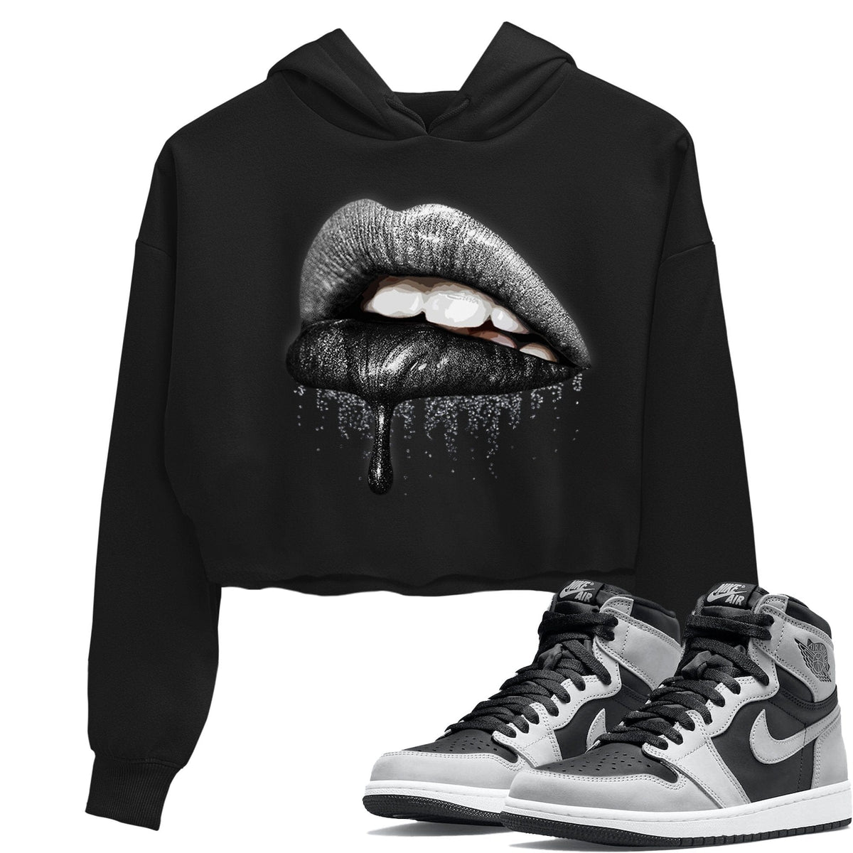 Jordan 1 Shadow 2.0 Sneaker Matching T-Shirt Dripping Lips Sneaker Tees Jordan 1 Shadow 2.0 Sneaker Release Tees Women's Shirts