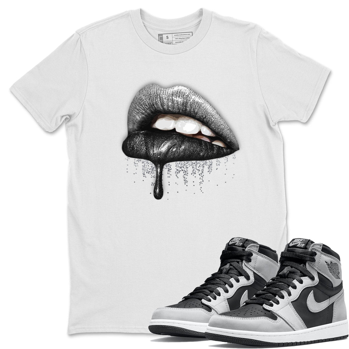 Jordan 1 Shadow 2.0 Shirt To Match Jordans Dripping Lips Sneaker Tees Jordan 1 Shadow 2.0 Drip Gear Zone Sneaker Matching Clothing Unisex Shirts
